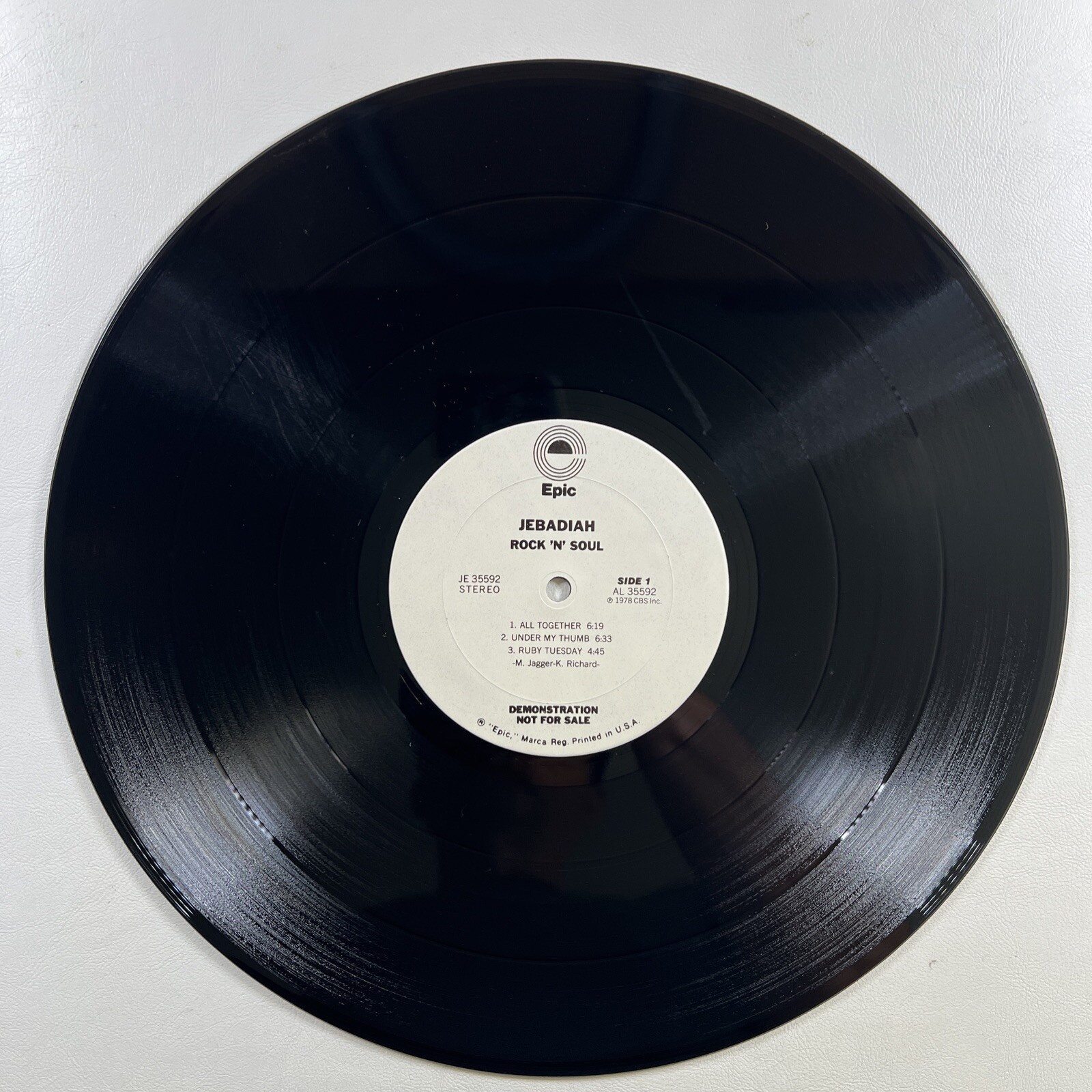 Jebadiah - Rock 'N' Soul LP Epic JE35592 EX White Label Promo 1978 - Image 6