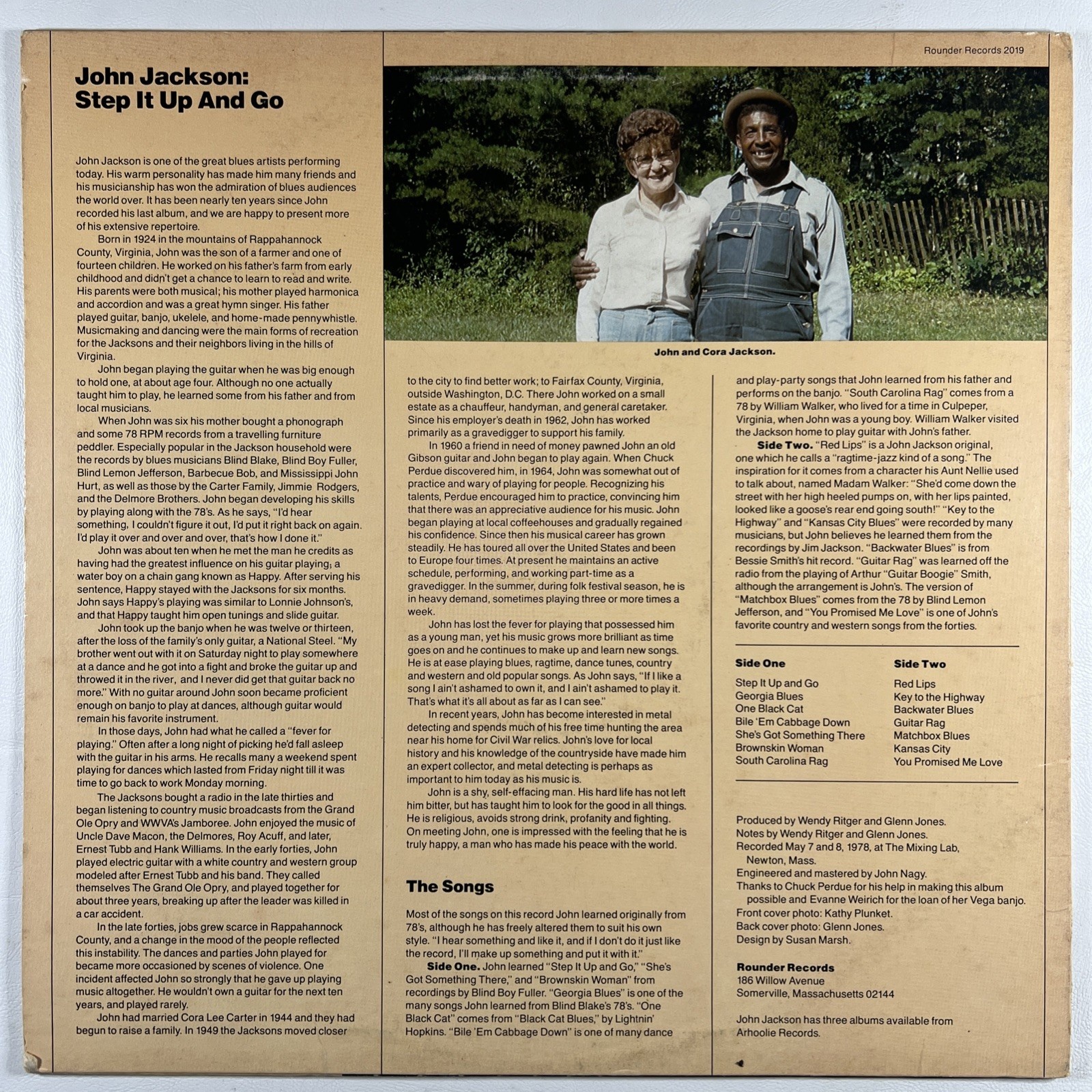 John Jackson - Step It Up And Go LP Rounder Records 2019 EX 1979 Blues - Image 2