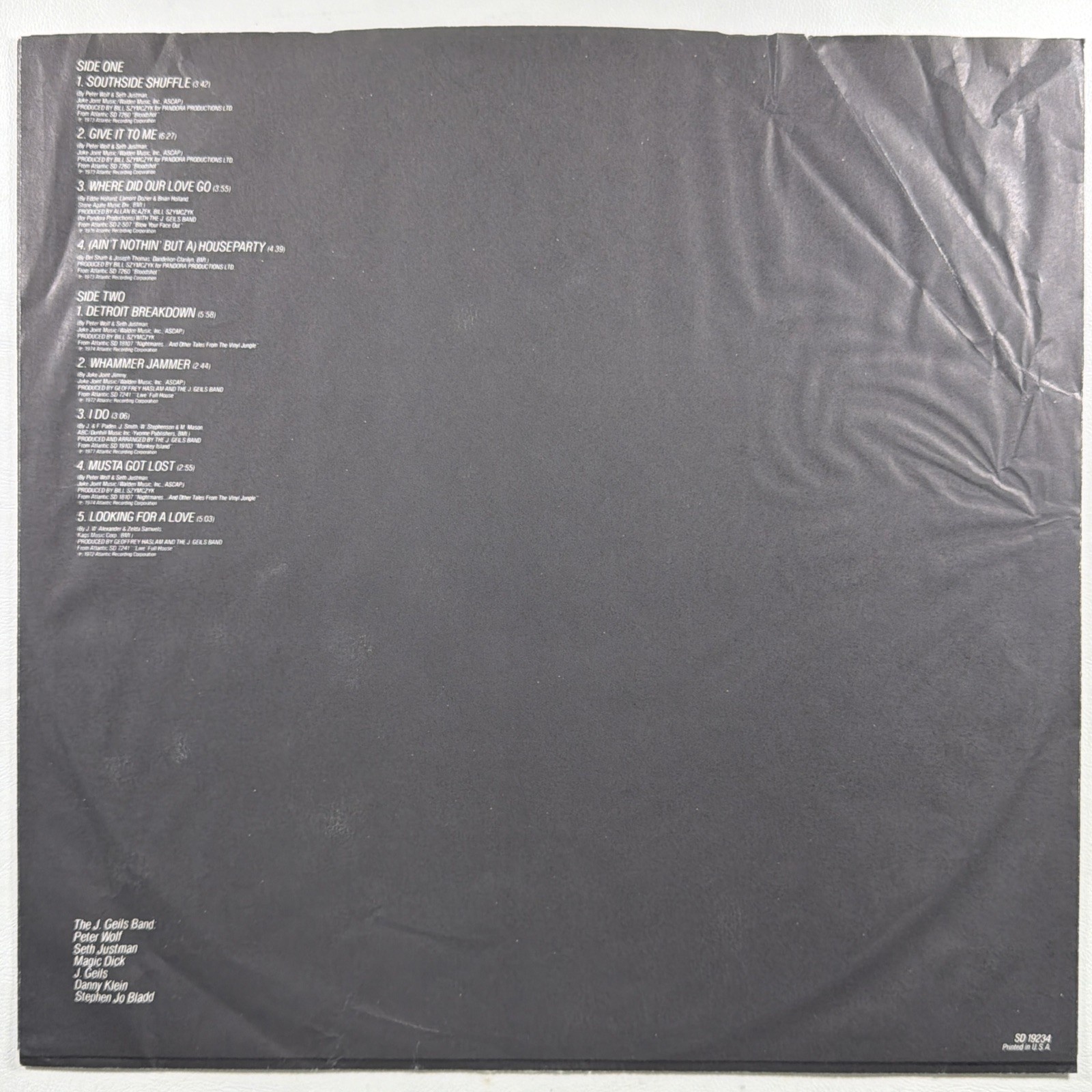 J. Geils Band - Best Of The J. Geils Band LP Atlantic SD19234 EX 1979 Peter Wolf - Image 3