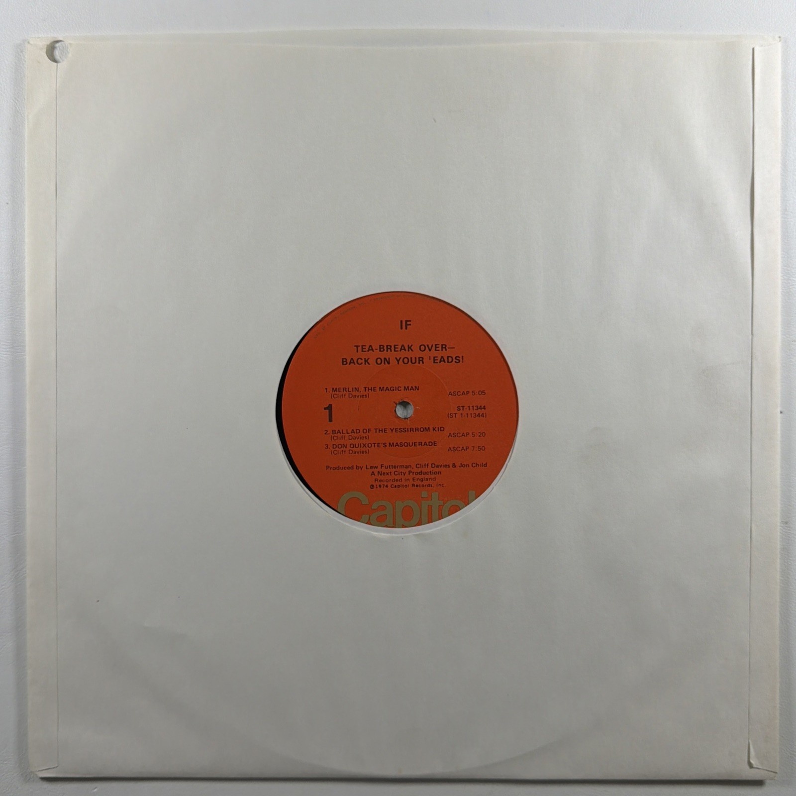 IF - Tea-Break Over-Back On Your 'Eads LP Capitol ST-11344 NM Jazz Rock 1974 - Image 3