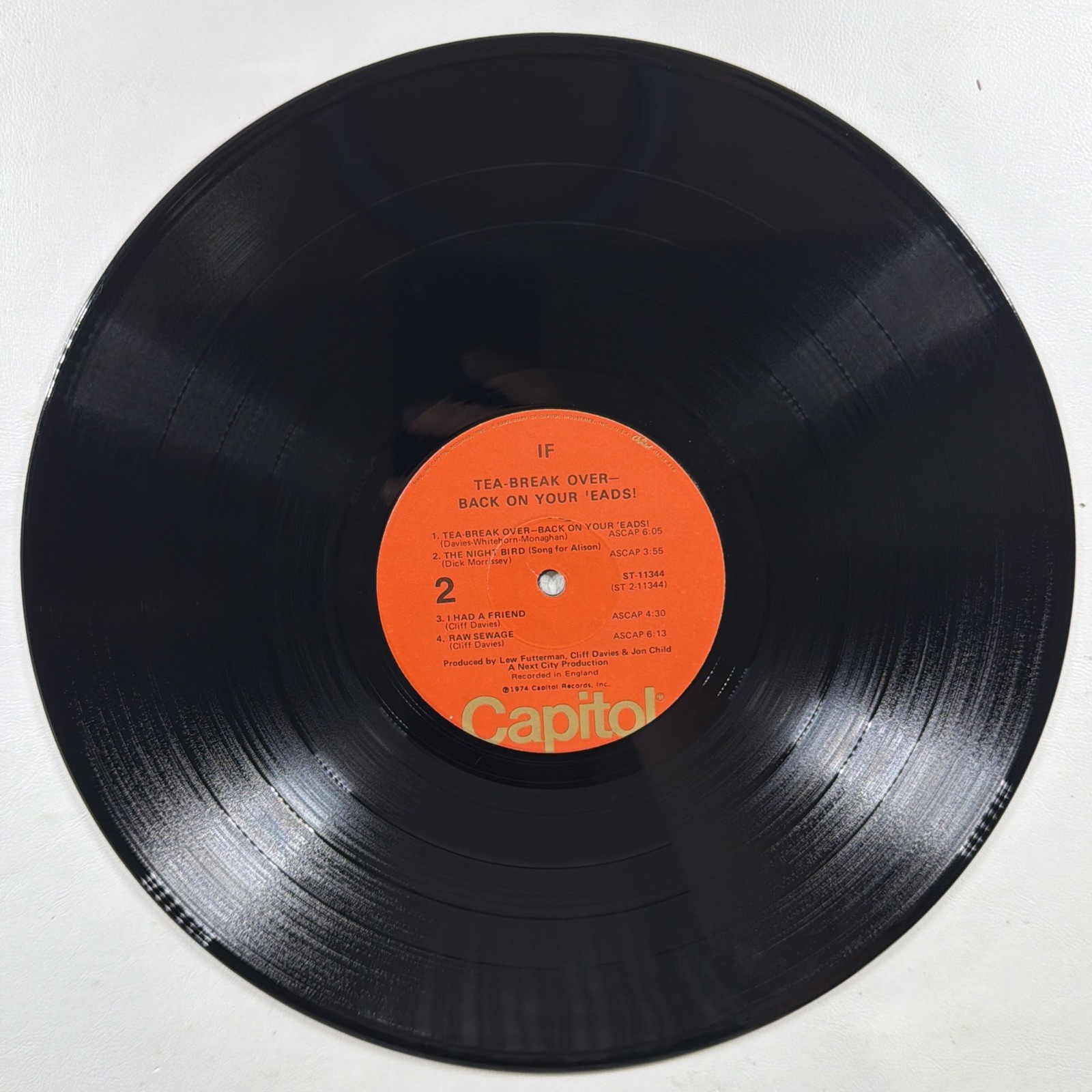 IF - Tea-Break Over-Back On Your 'Eads LP Capitol ST-11344 NM Jazz Rock 1974 - Image 5