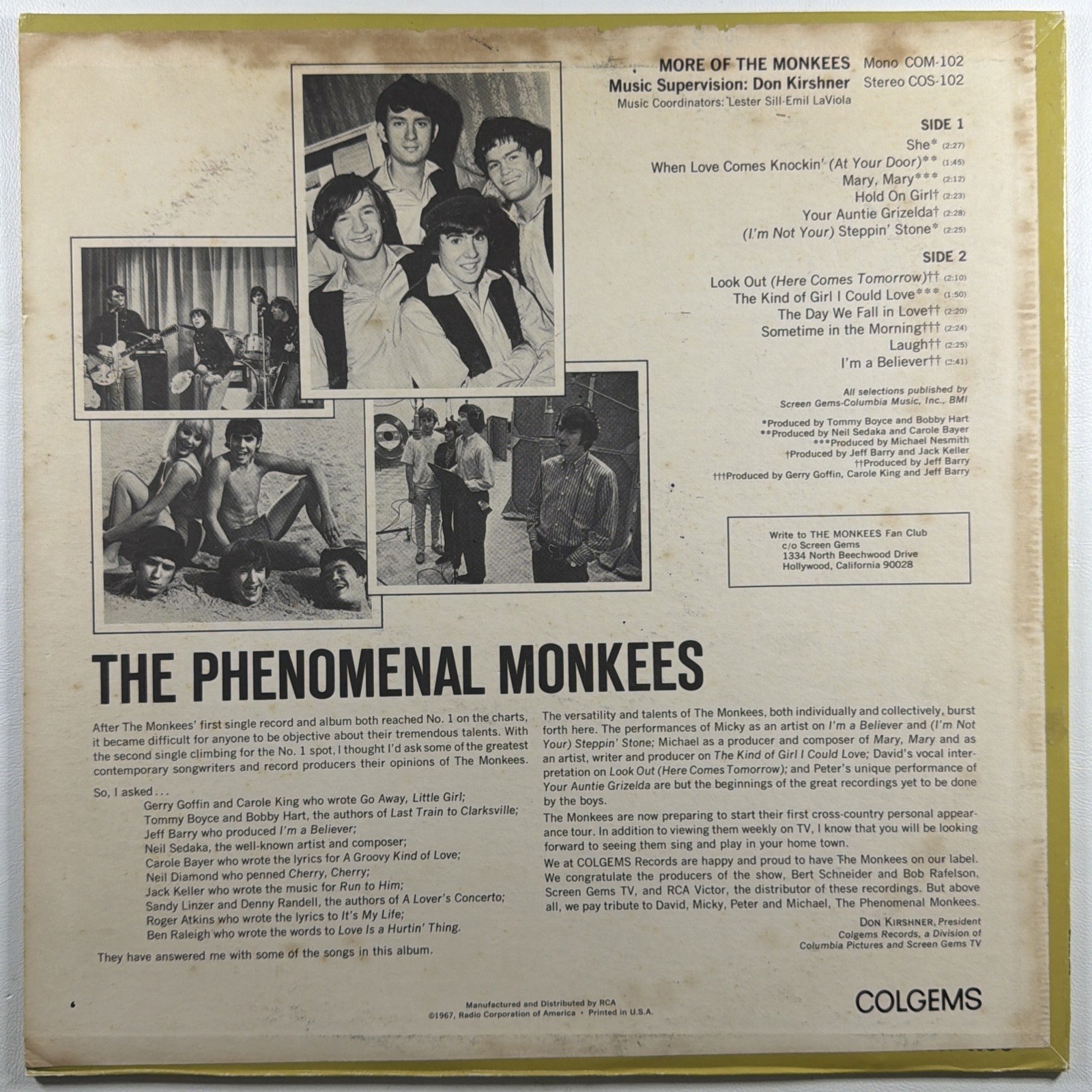 The Monkees (2 Album Bundle) Self Titled More Of The Monkees LP Colgems VG+ - Image 8