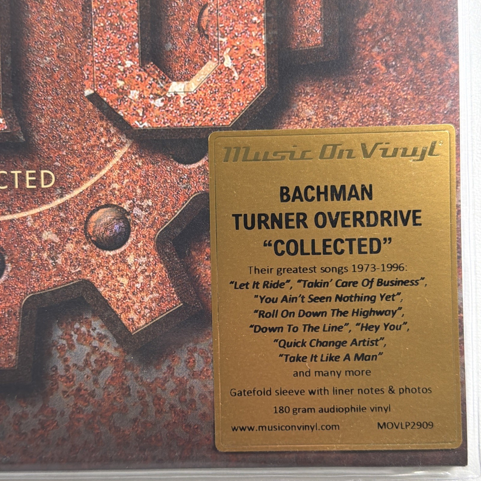 Bachman Turner Overdrive - Collected 2LP MOVLP2909 Sealed 180g UK Gate Inserts - Image 2