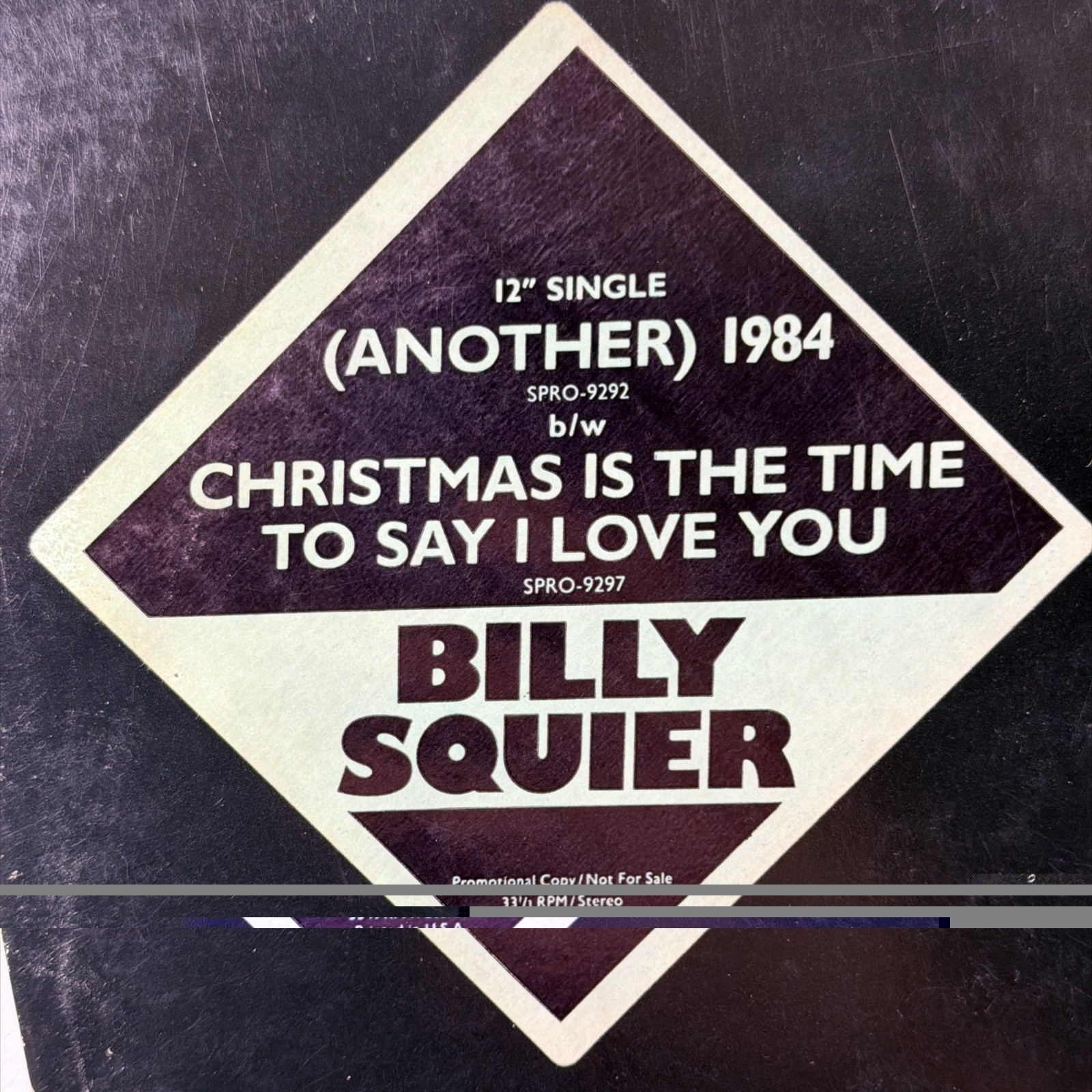 Billy Squier Another 1984/Christmas Its The Time To 12” Single Capitol VG Promo - Image 2
