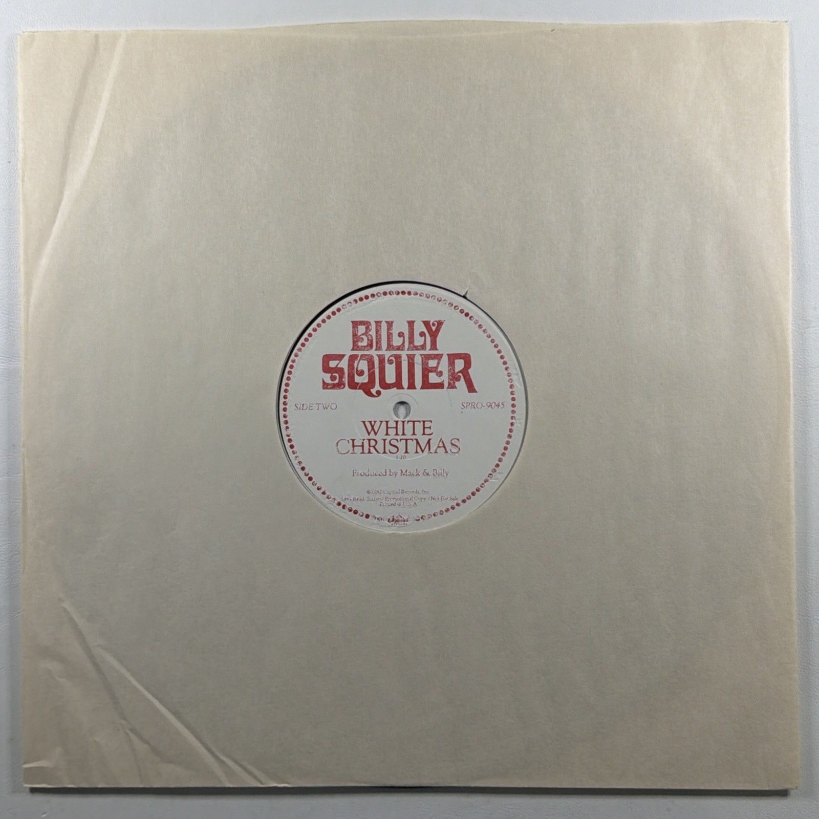 Billy Squier Another 1984/Christmas Its The Time To 12” Single Capitol VG Promo - Image 4