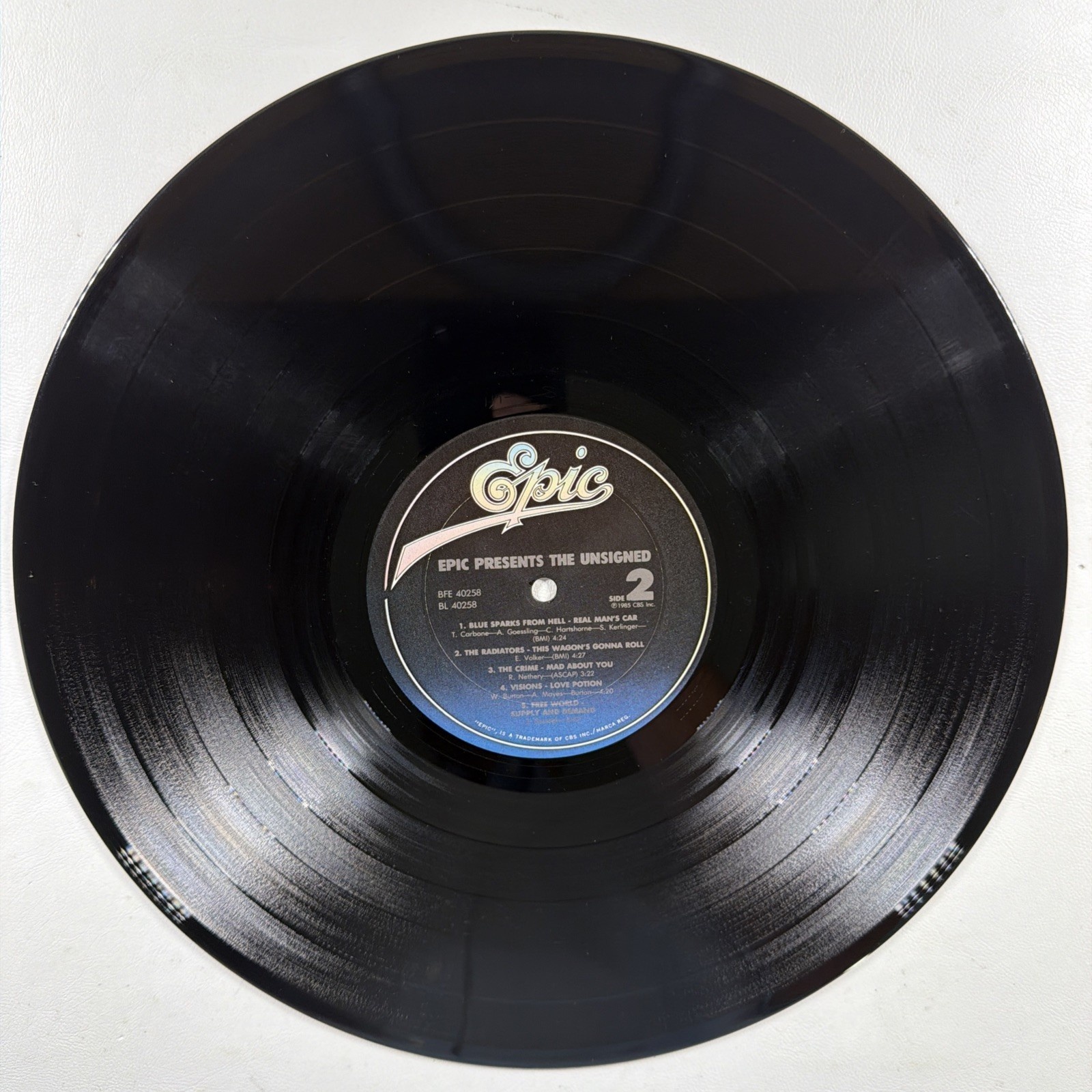 Various Artists - Epic Presents The Unsigned LP BFE 40258 EX New Wave 1985 Promo - Image 5