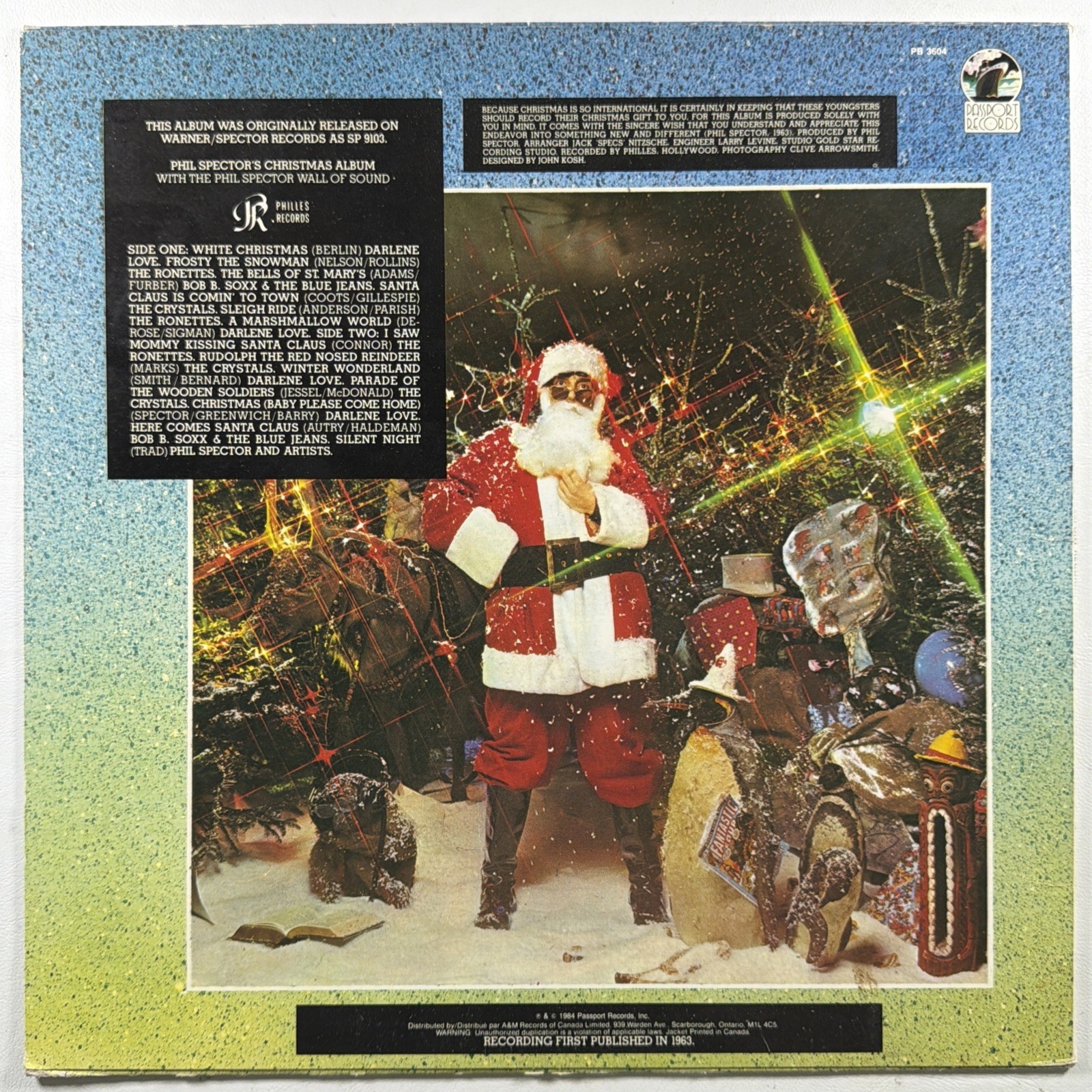 Phil Spector's Christmas Album LP Passport PB 3604 VG+ 1984 Darlene Love Canada - Image 2