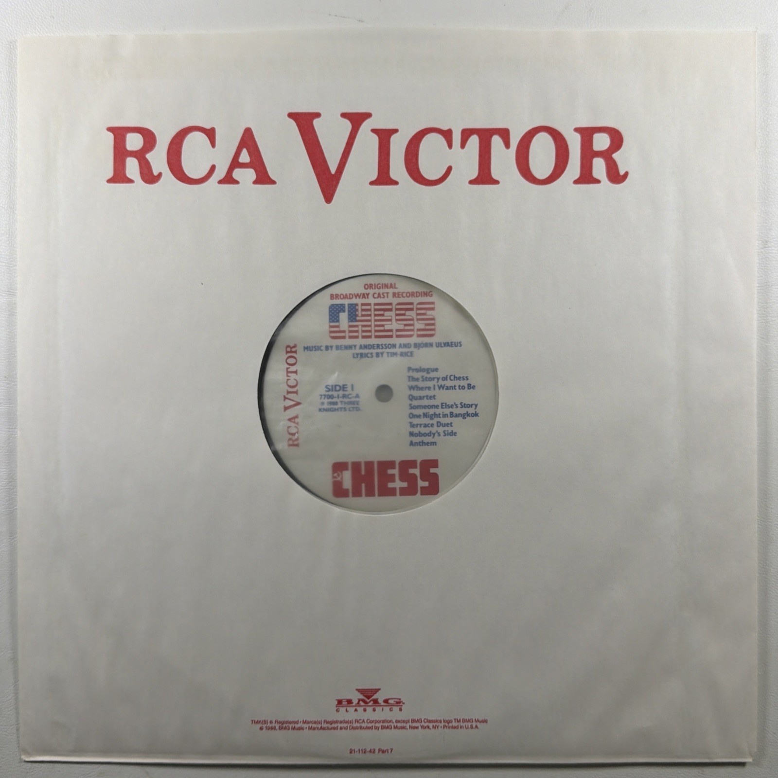 Chess Original Broadcast Cast Recording LP RCA Victor 7700-1-RC EX Gate 1988 - Image 6