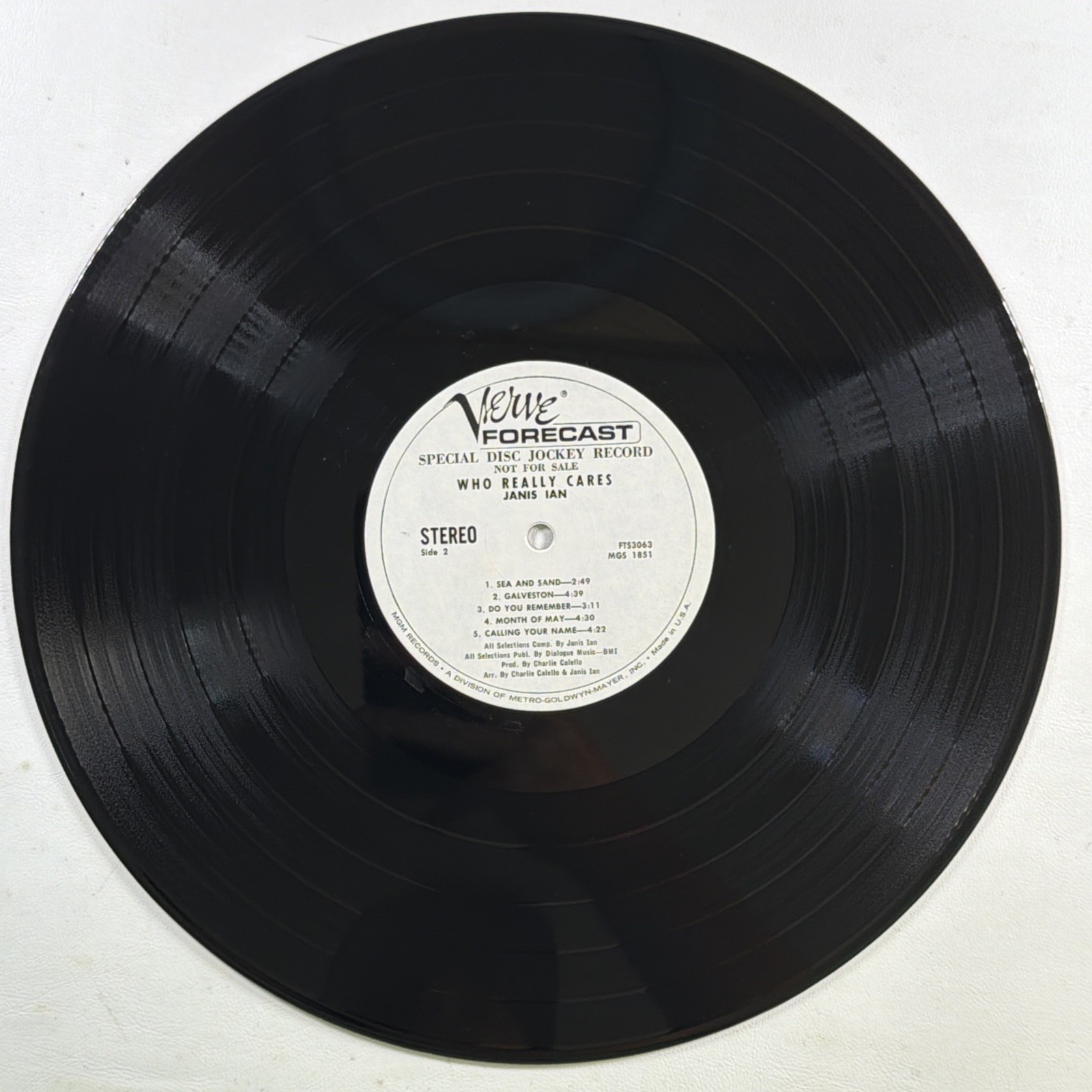 Janis Ian - Who Really Cares LP Verve Forecast FTS 3063 EX 1969 White Promo - Image 4