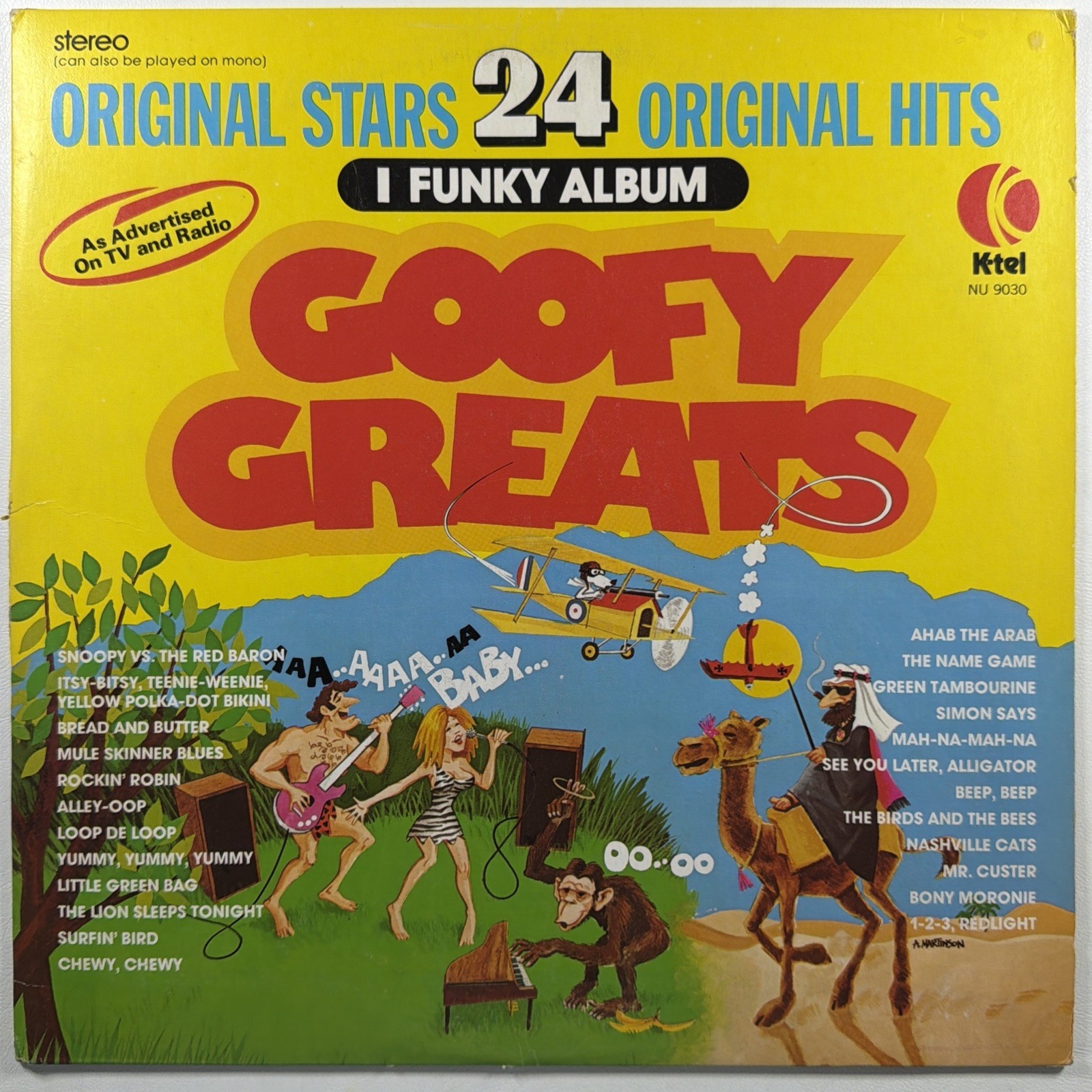 K-Tel Goofy Greats LP 12" Black Vinyl Stereo 1975 Collector's Ed NU 9030 VG+