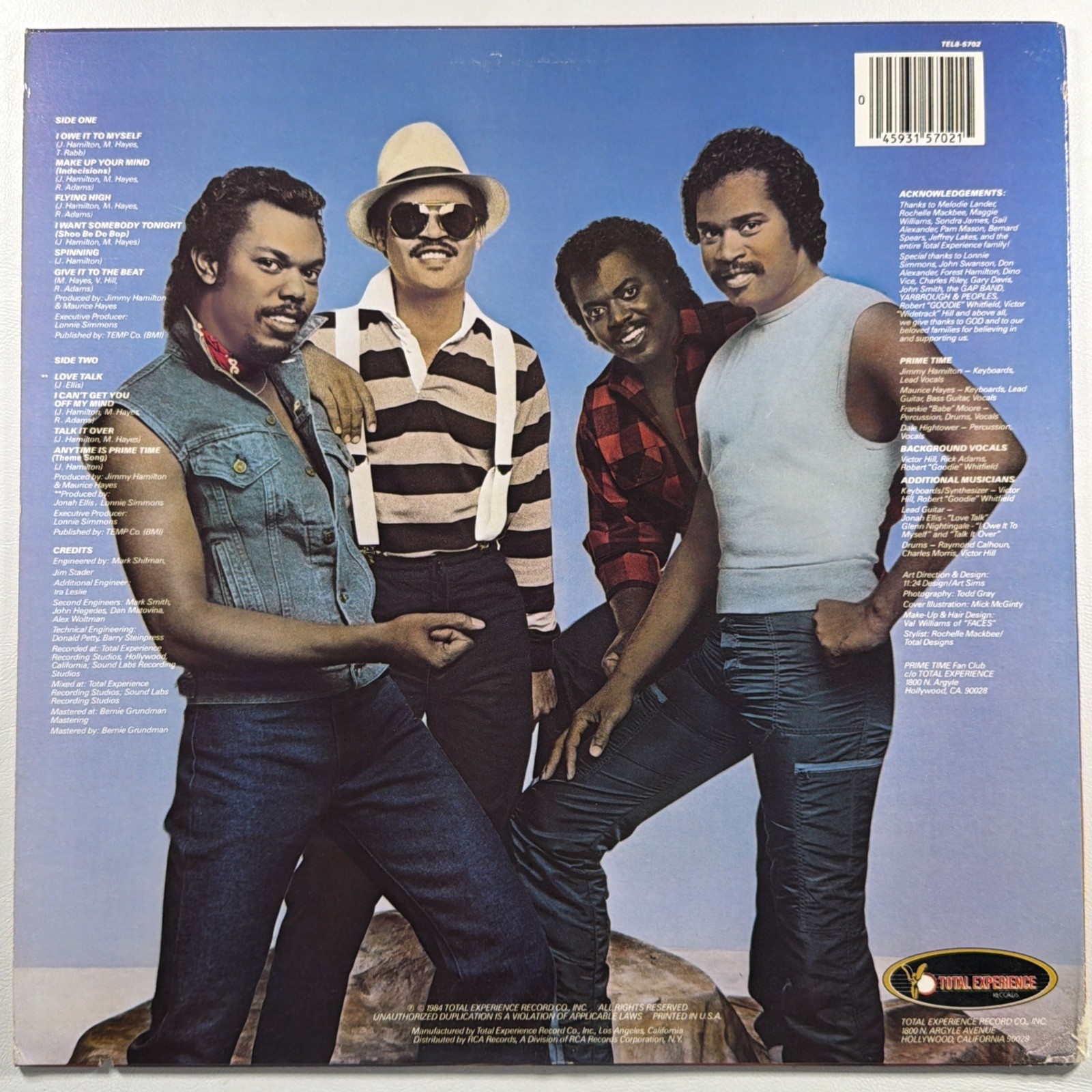 Prime Time - Flying High LP Total Experience TEL8-5702 EX 1984 Electronic Funk - Image 2