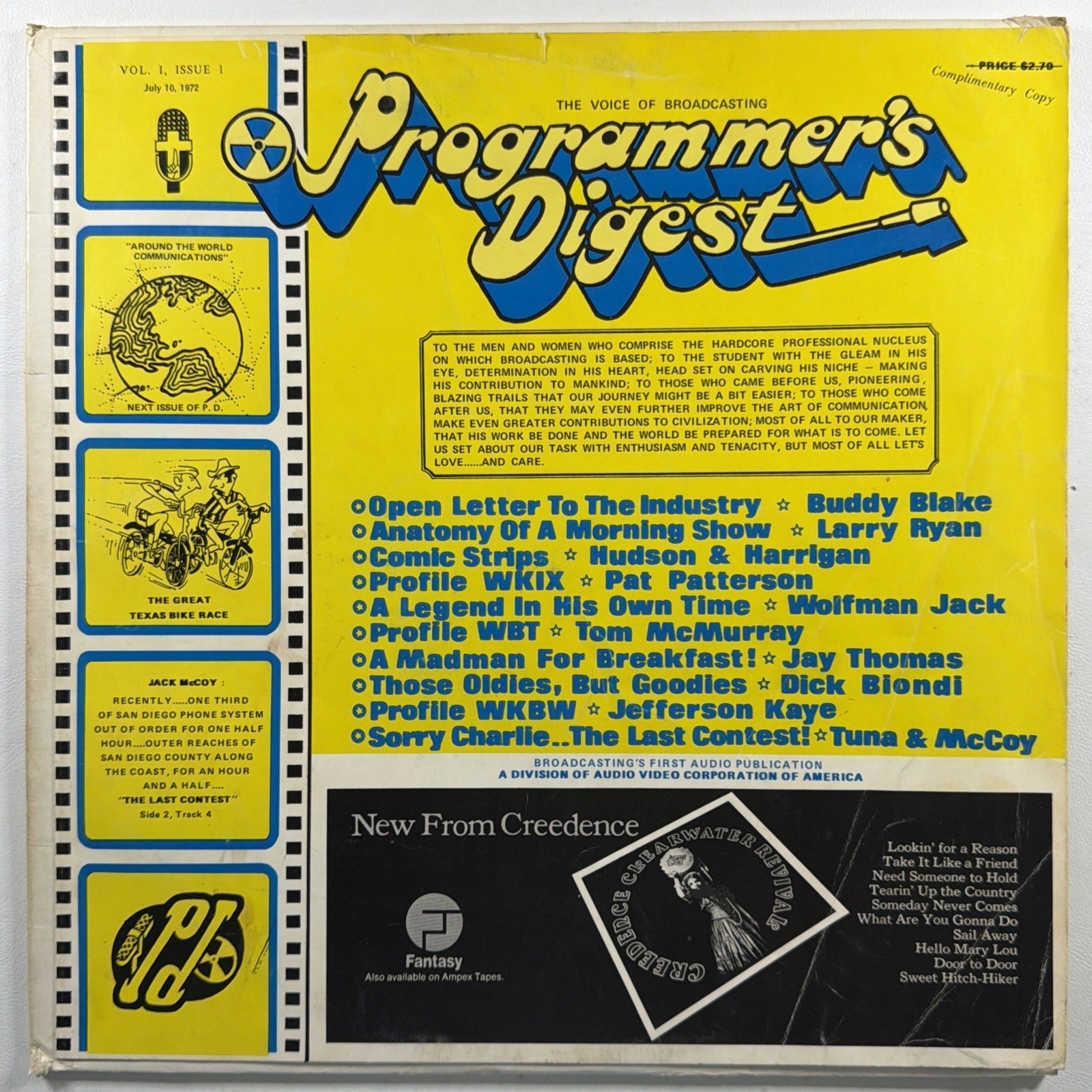 Programmer’s Digest Vol 1 Issue 1 July 10 1972 LP VG+ 1972 Promo Gatefold
