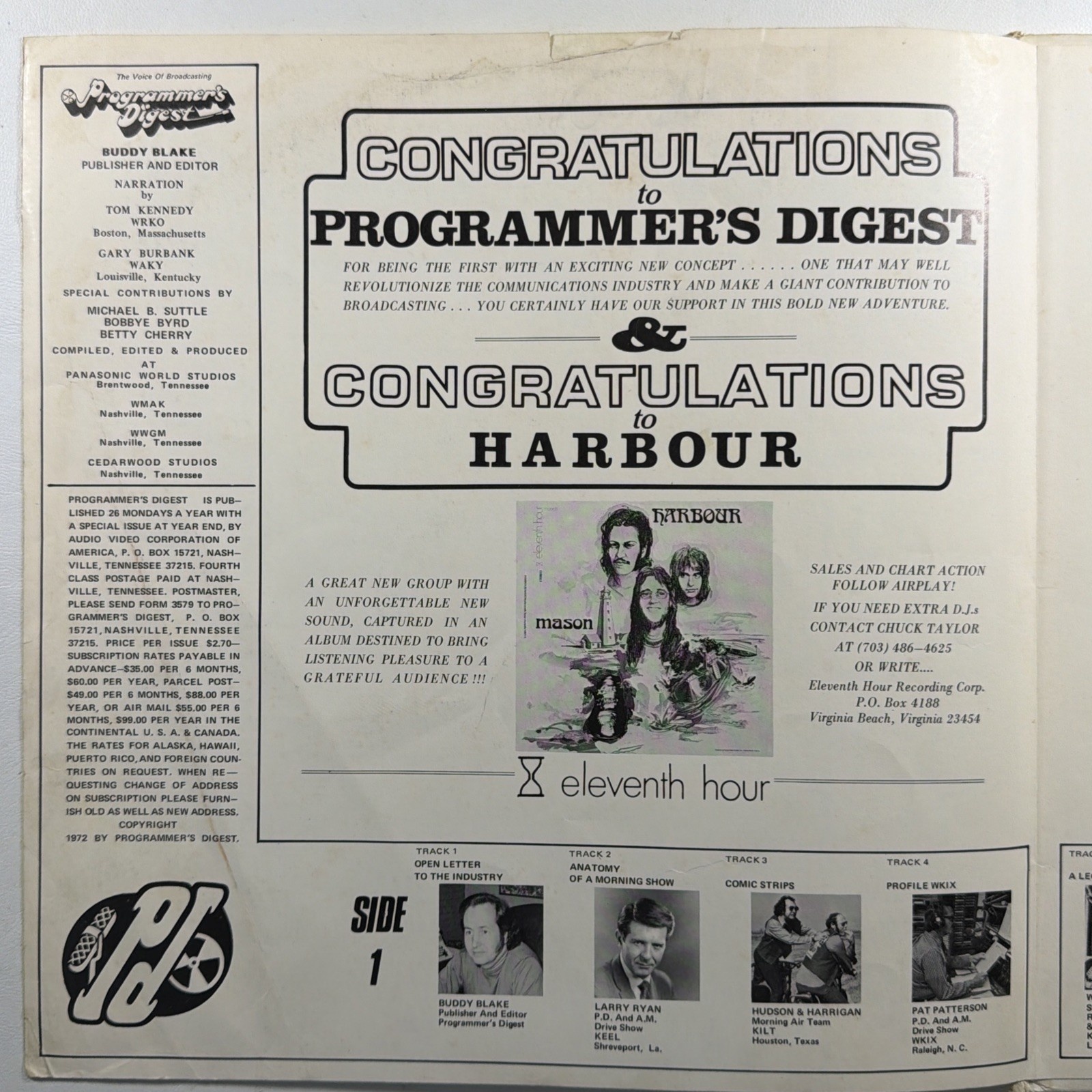 Programmer’s Digest Vol 1 Issue 1 July 10 1972 LP VG+ 1972 Promo Gatefold - Image 3