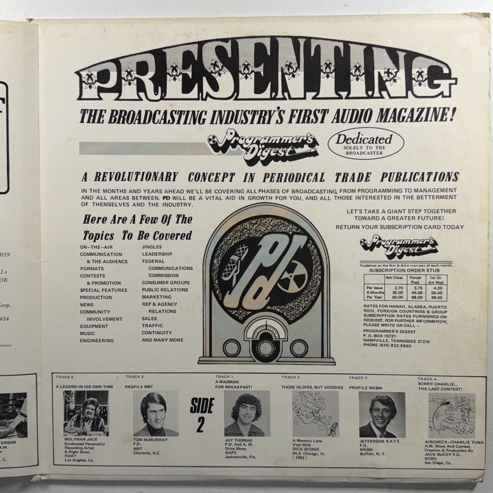 Programmer’s Digest Vol 1 Issue 1 July 10 1972 LP VG+ 1972 Promo Gatefold - Image 4
