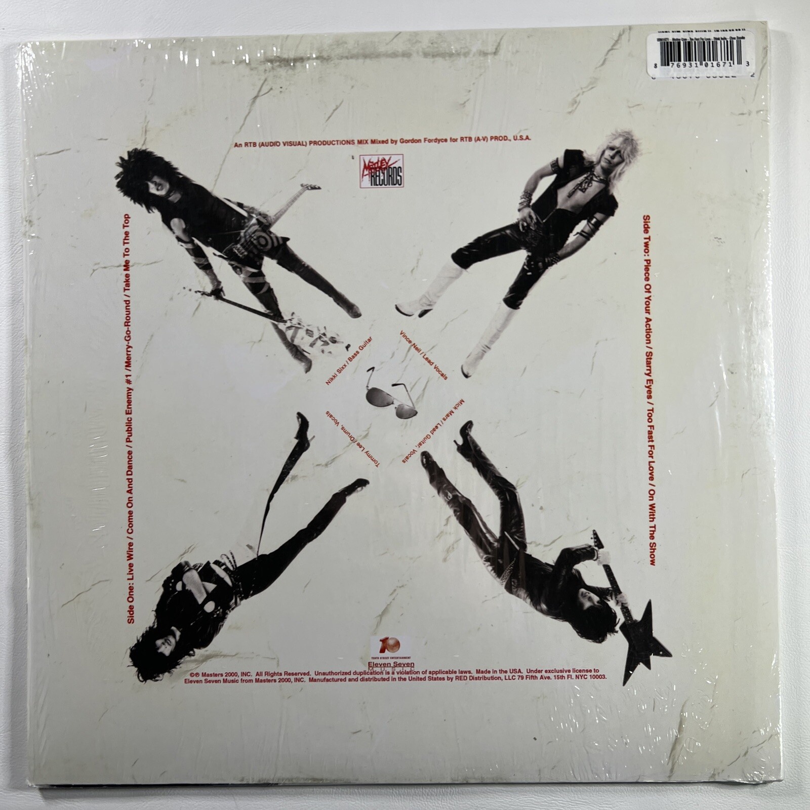 Motley Crue - Too Fast For Love LP Motley Records EX 180g Black Marbled Shrink - Image 2