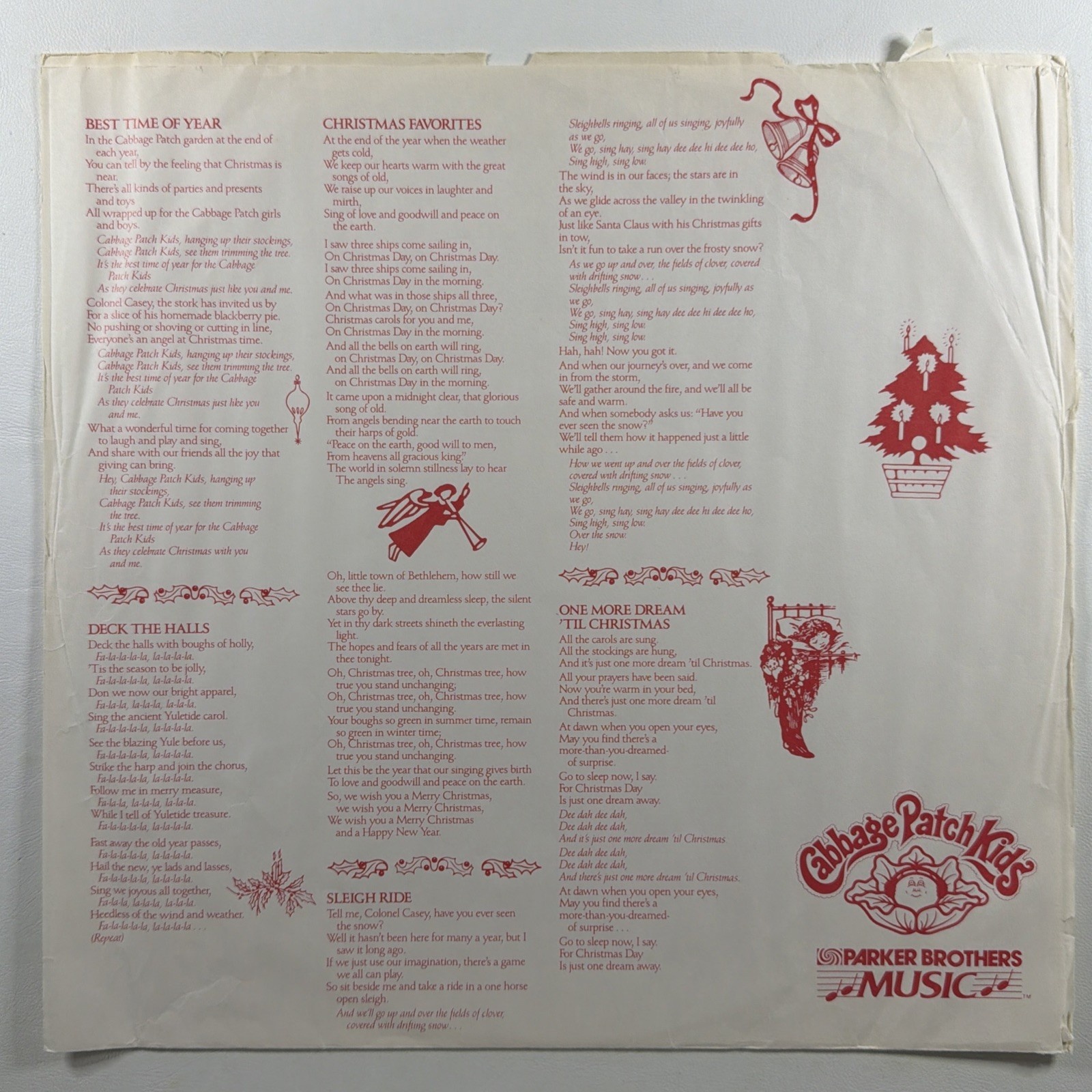 A Cabbage Patch Christmas LP Parker Brothers Music PB7214 VG+ 1984 - Image 3