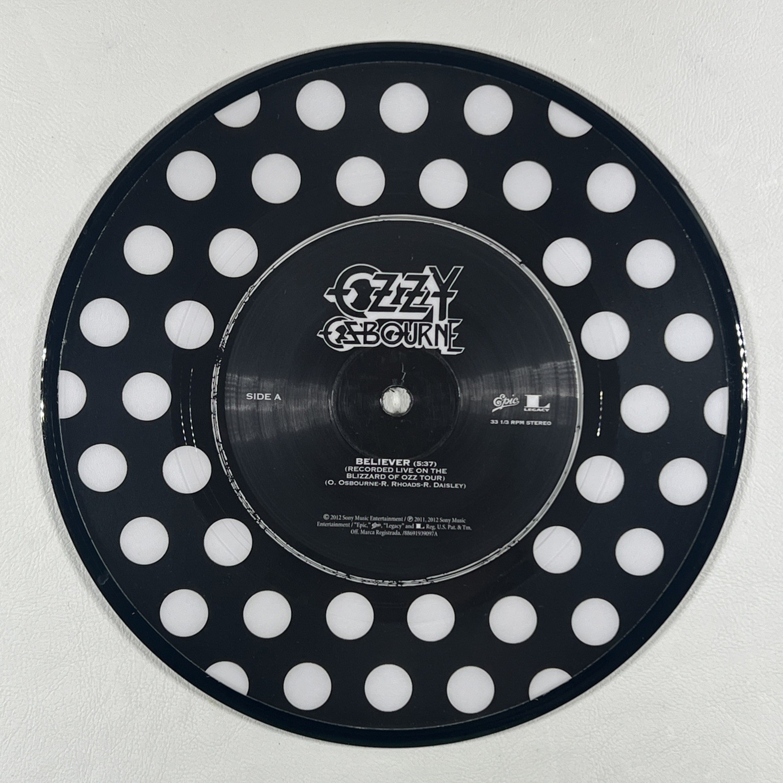 Ozzy Osbourne - Believer Ltd Ed Single 2012 RSD Polka Dot 7” Vinyl EX Numbered - Image 8