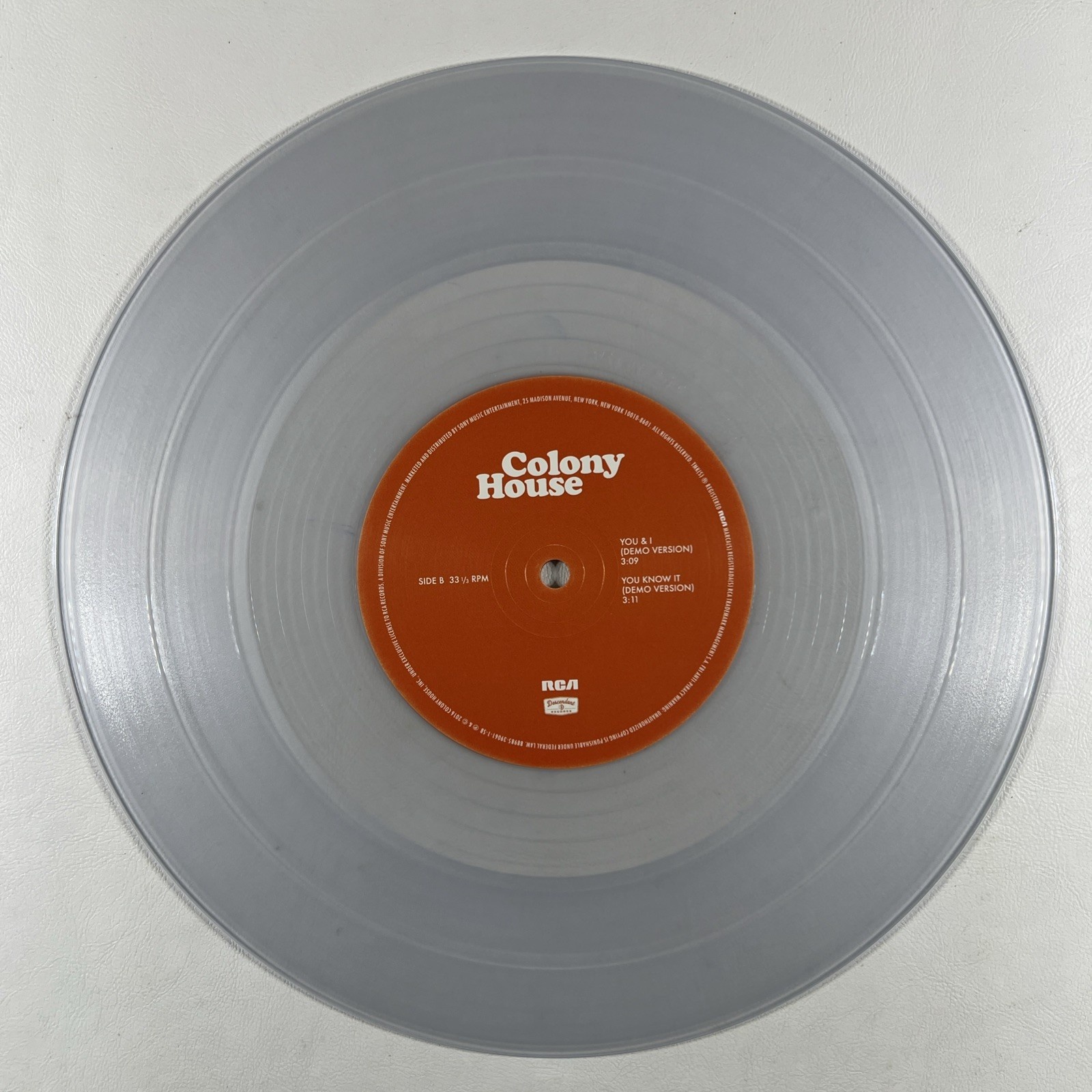 Colony House - You And I & You Know It 10” Single RCA Ltd Ed Clear 2016 45RPM - Image 4