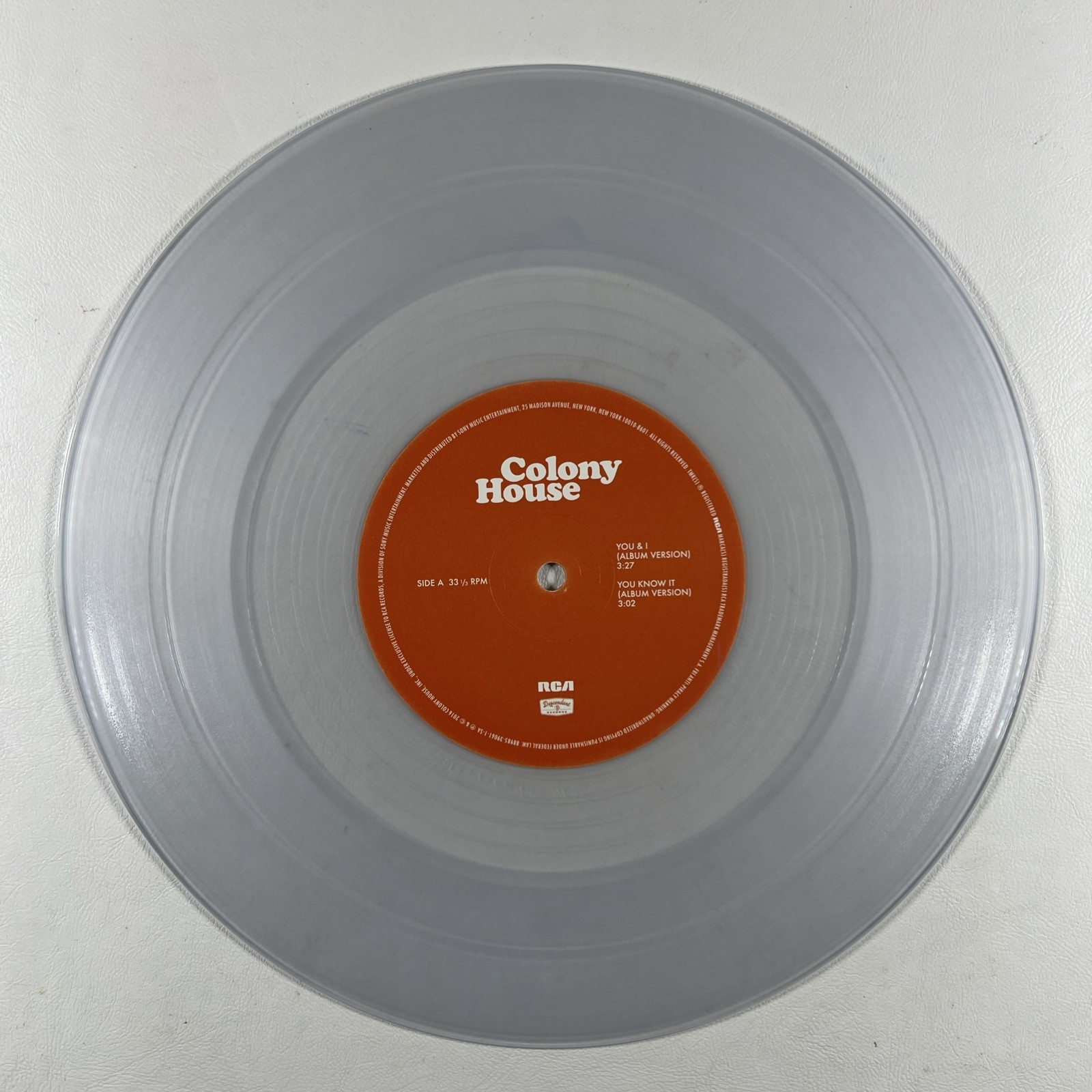 Colony House - You And I & You Know It 10” Single RCA Ltd Ed Clear 2016 45RPM - Image 5