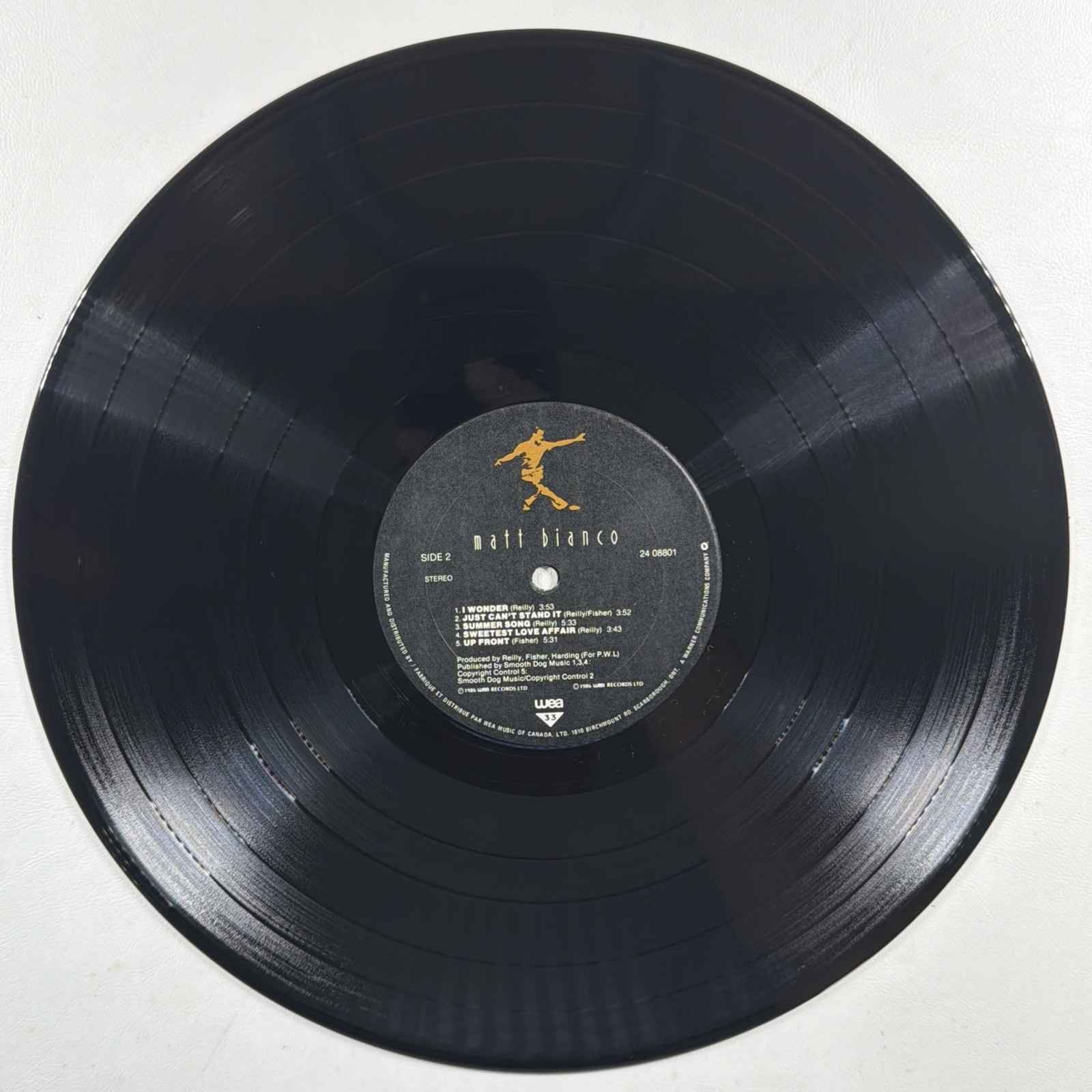Matt Bianco - Self Titled LP WEA 1986 Canada Electronic Funk Soul - Image 4