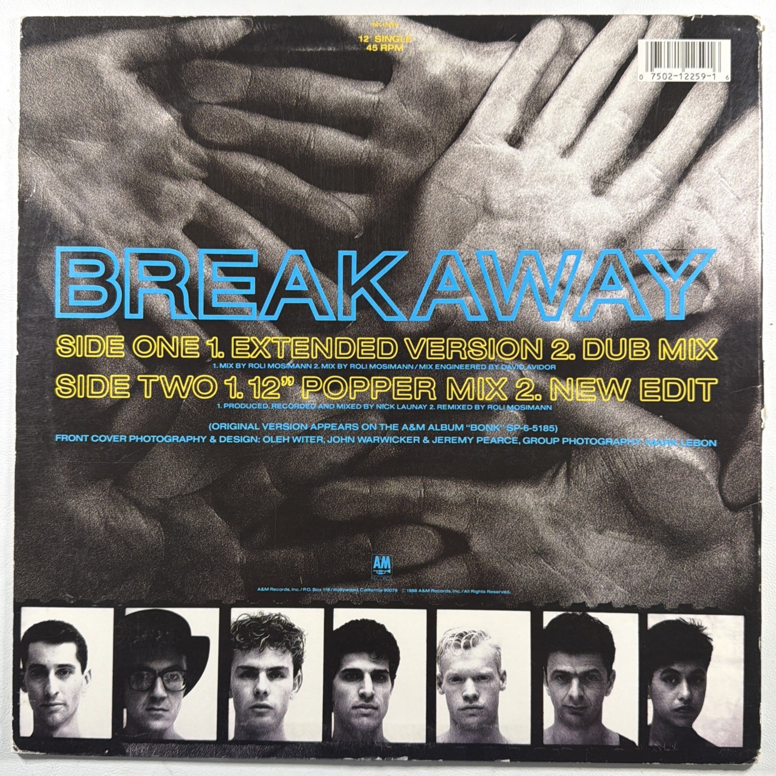 Big Pig - Breakaway 12” Single A&M SP-12259 Four Mixes EX 1988 45RPM - Image 2