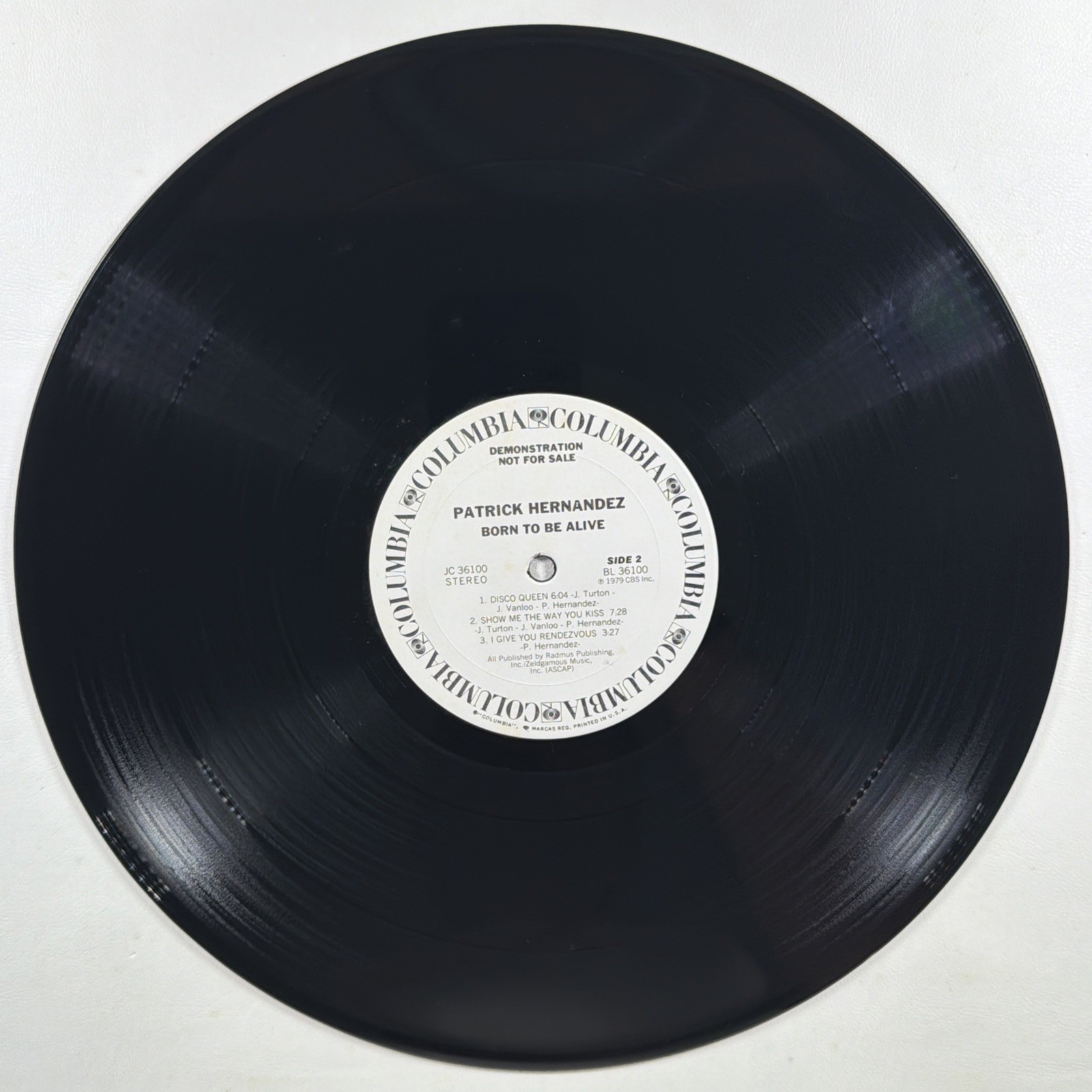 Patrick Hernandez - Born To Be Alive LP Columbia 36100 NM White Label Promo 1979 - Image 5