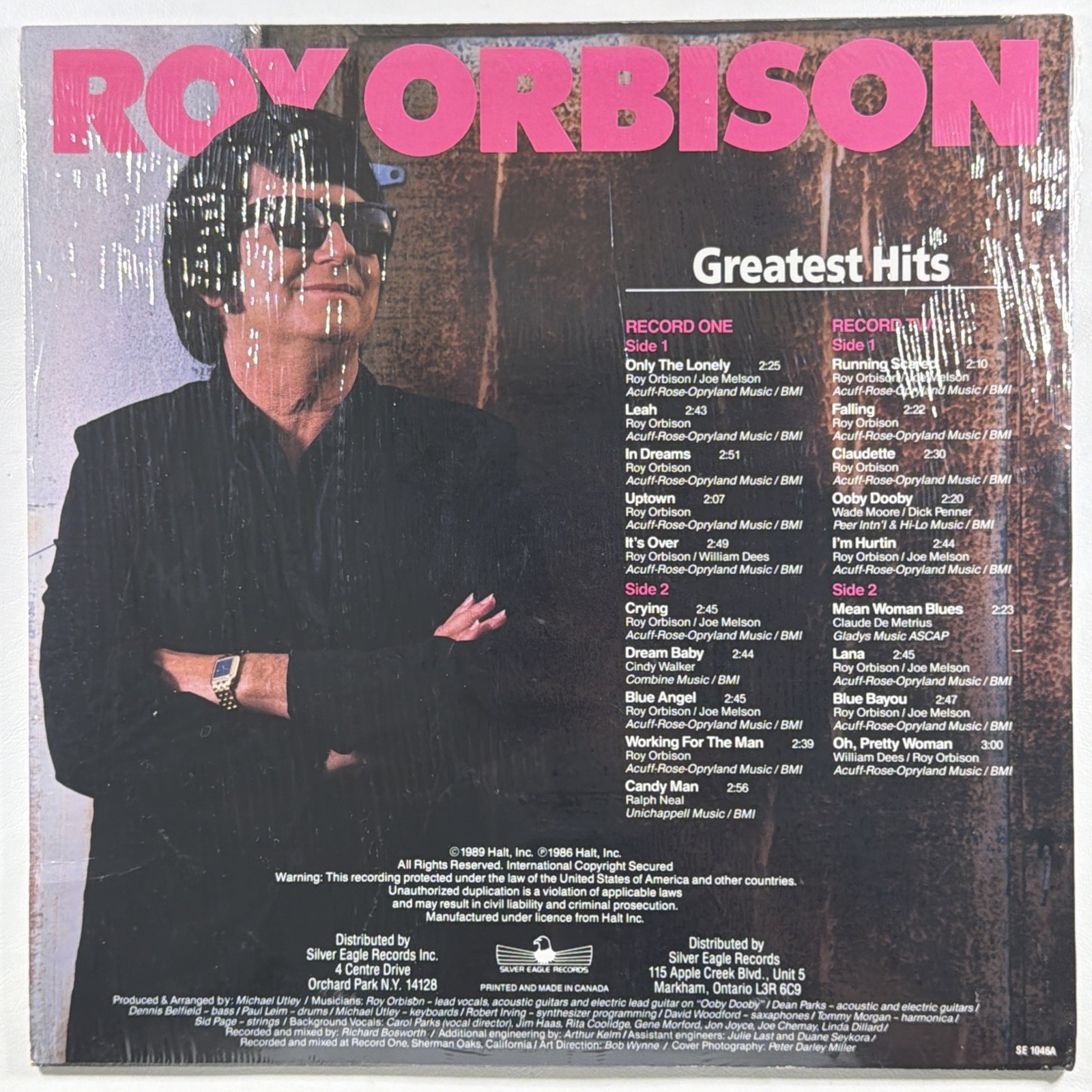 Roy Orbison - Greatest Hits 2LP Silver Eagle SE 1046A NM Shrinkwrap 1989 Canada - Image 2