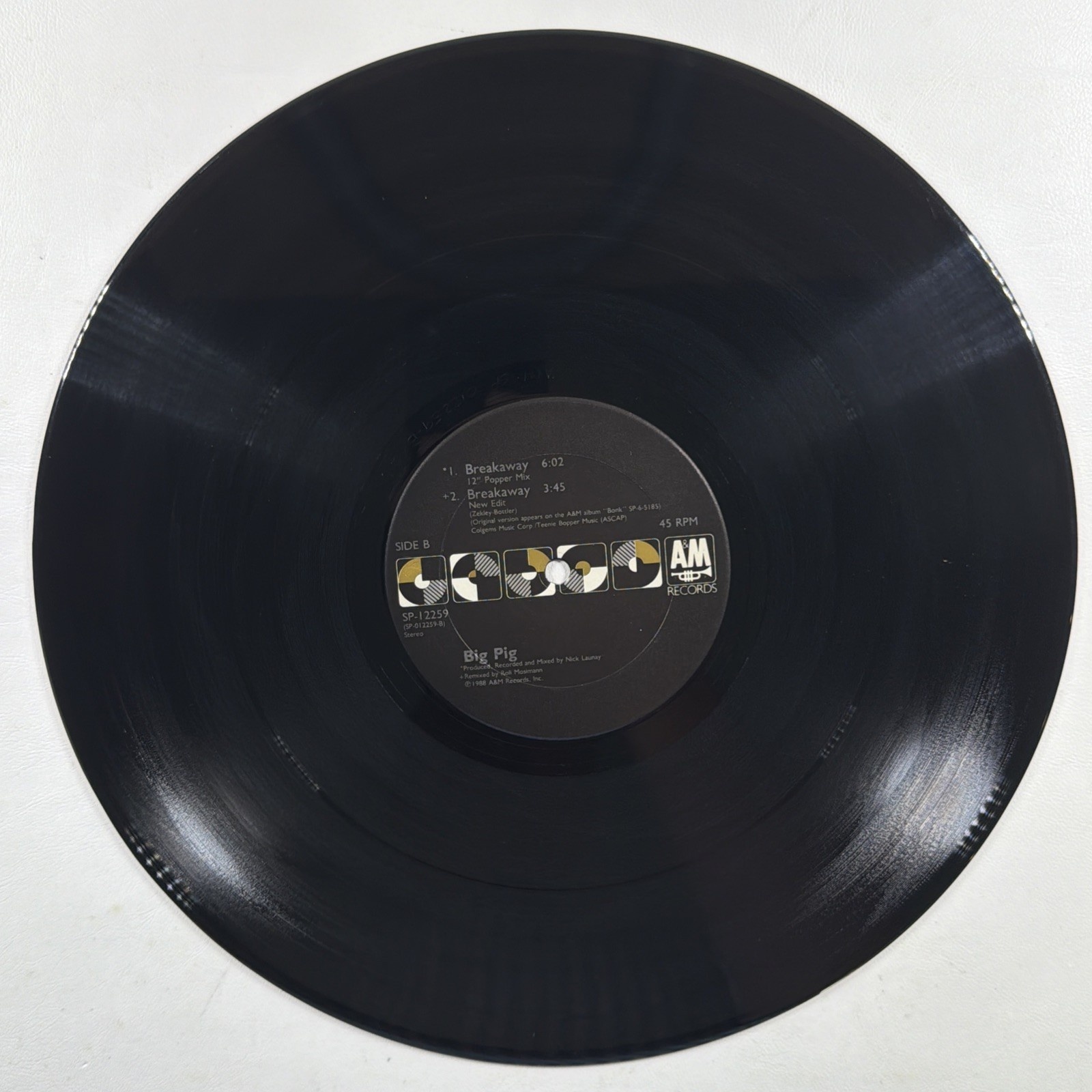 Big Pig - Breakaway 12” Single A&M SP-12259 Four Mixes EX 1988 45RPM - Image 4