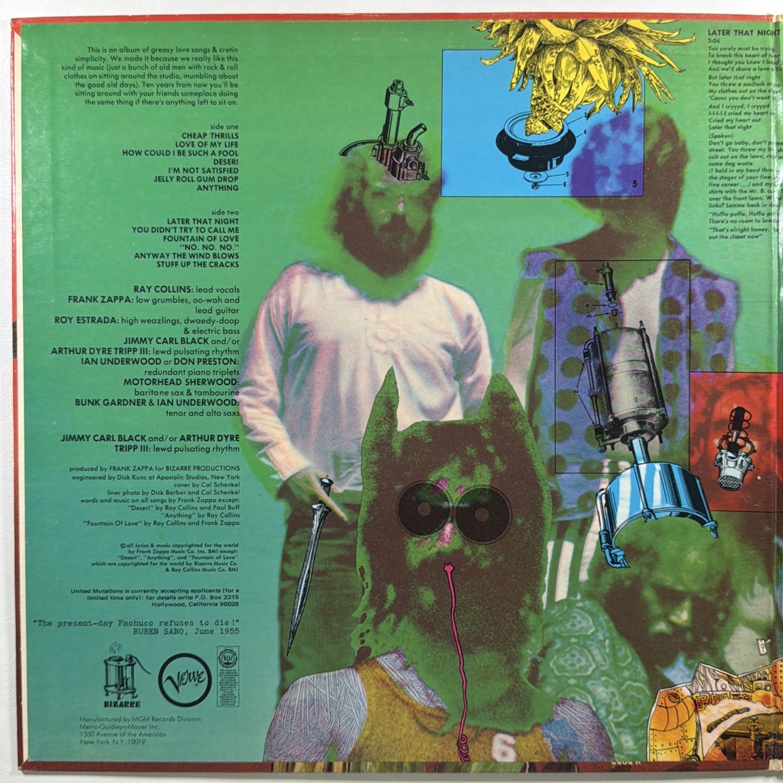 The Mothers of Invention - Cruising w/Ruben & the Jets LP Verve V6-5055X EX 1968 - Image 3