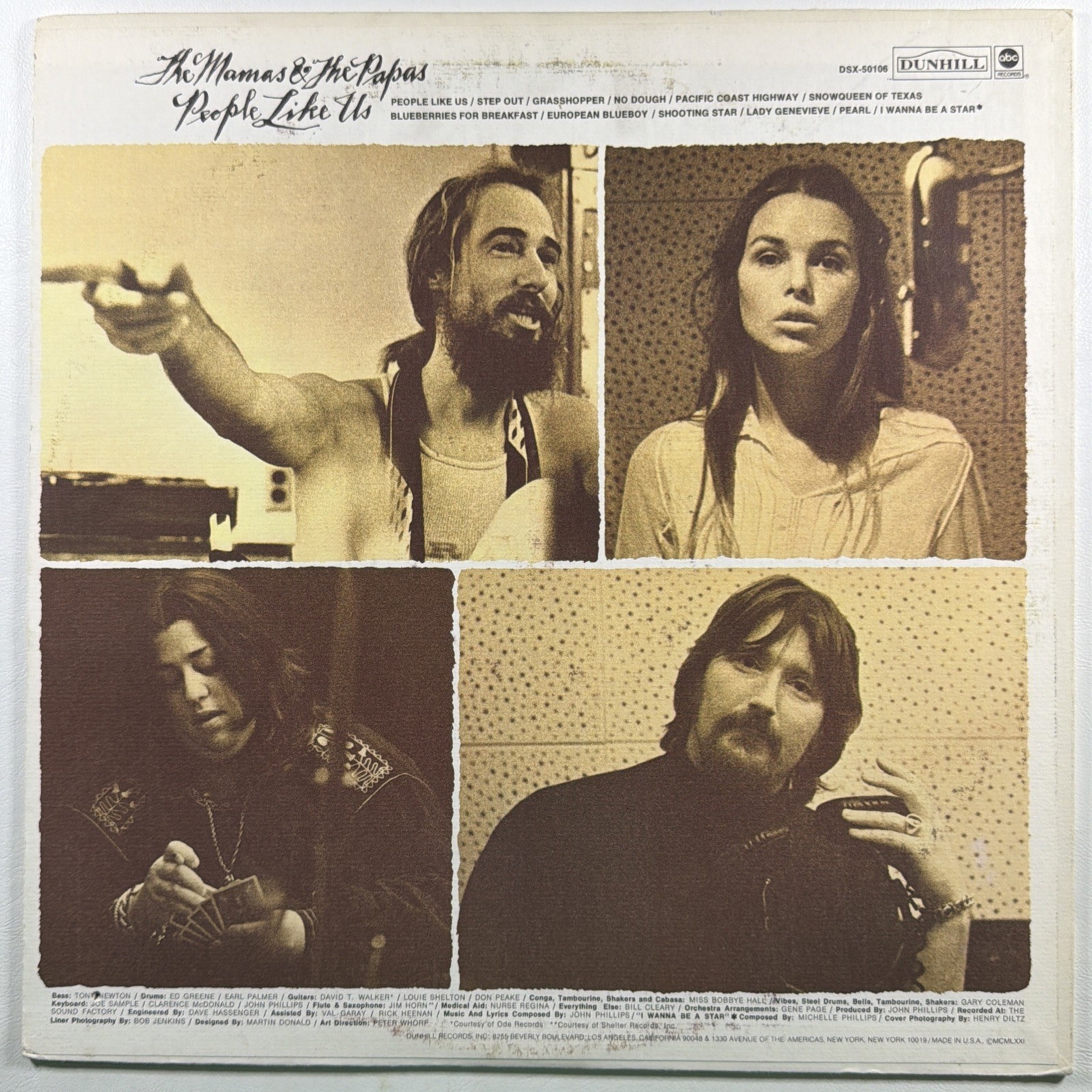 The Mamas & The Papas - People Like Us LP Dunhill DSA-50106 NM 1971 Insert - Image 2