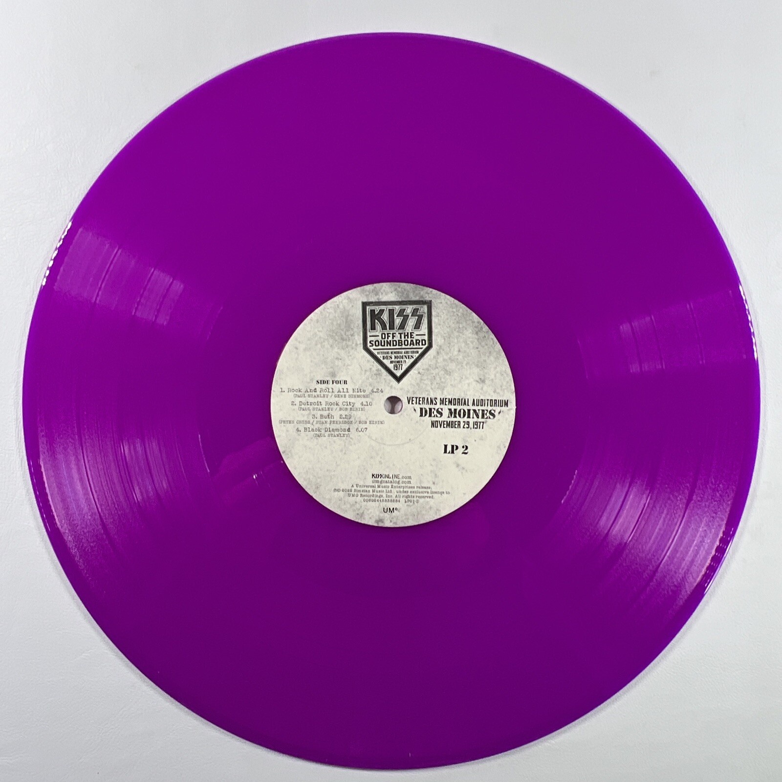 KISS - Off The Soundboard: Des Moines 1977 2LP UM EX Purple 180 Gram - Image 6