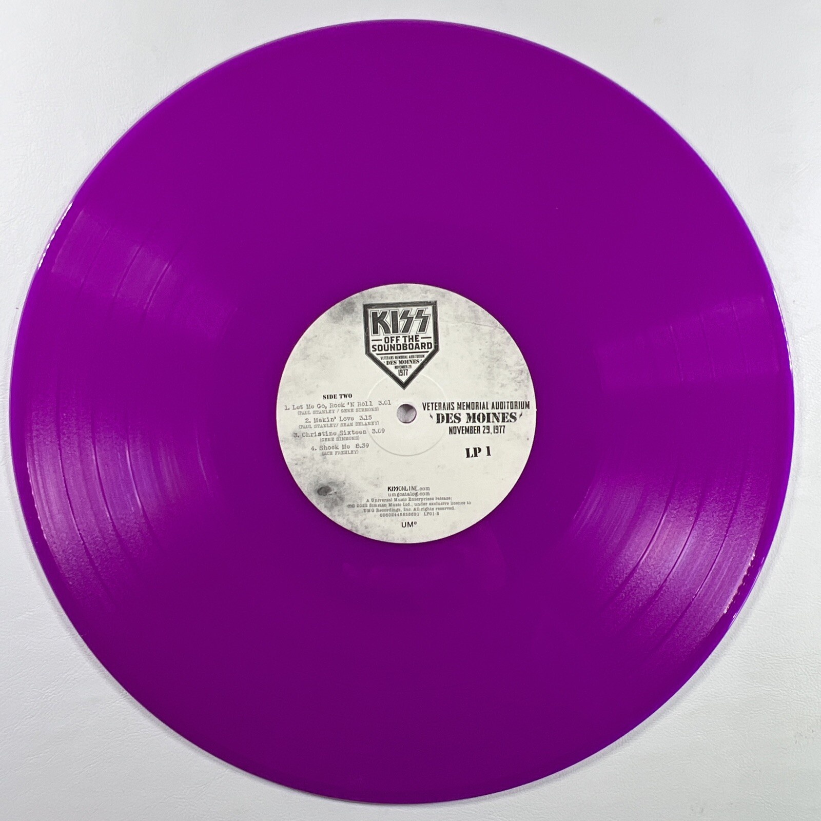 KISS - Off The Soundboard: Des Moines 1977 2LP UM EX Purple 180 Gram - Image 7