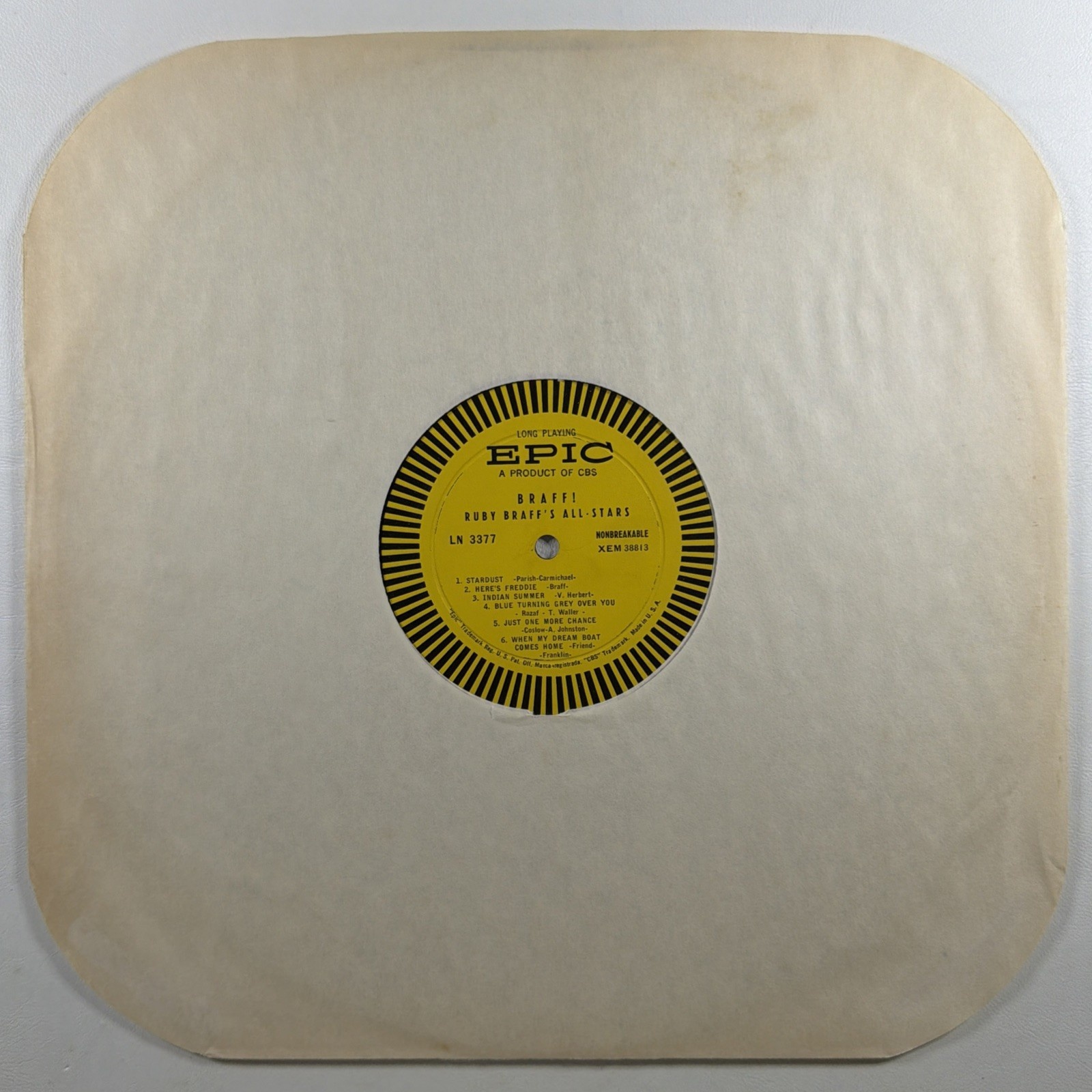 Rudy Braff - Braff! LP Epic LN 3377 EX 1957 Mono Jazz Nonbreakable - Image 3