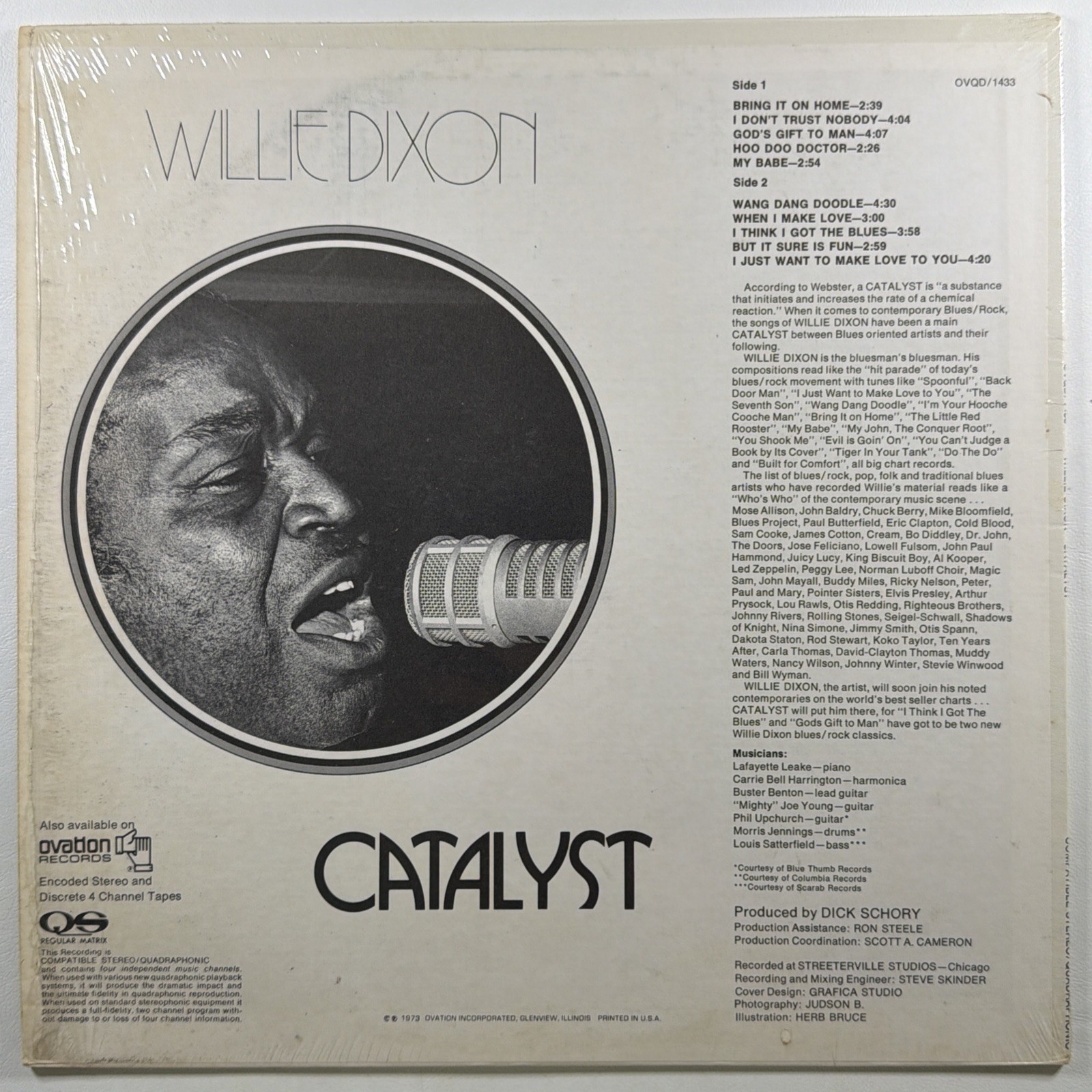 Willie Dixon - Catalyst LP Ovation Records OVQD 1433 EX 1973 Quadraphonic Shrink - Image 2