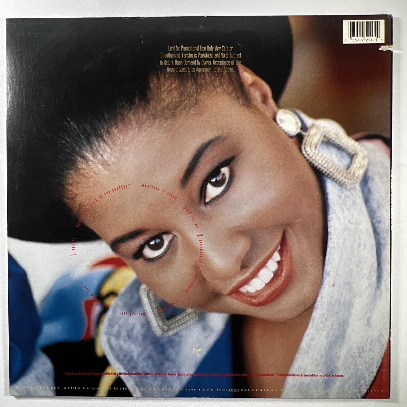 Cheryl Lynn - Whatever It Takes Promo LP Virgin C6035A EX Hype Sticker - Image 2