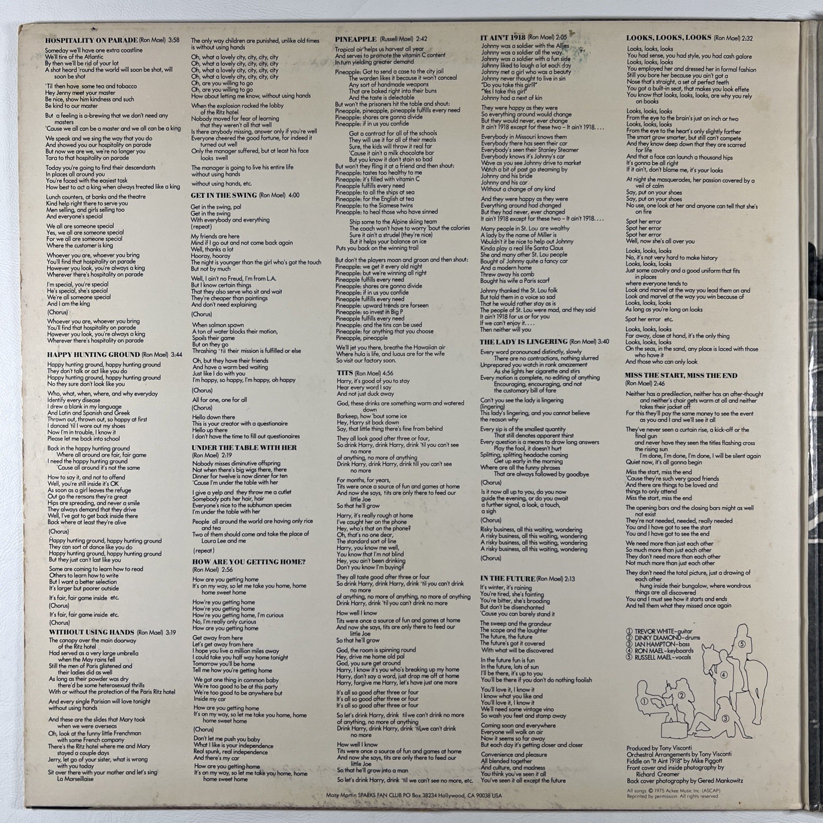 Sparks - Indiscreet LP Island ILPS 9345 VG+ Gatefold 1975 Glam Rock - Image 3