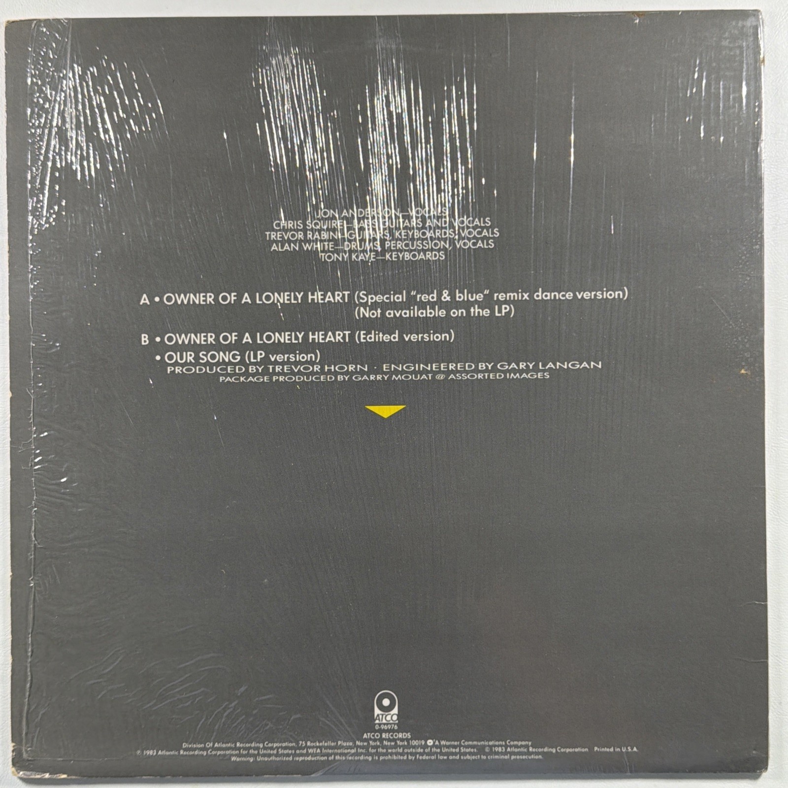 Yes - Owner Of A Lonely Heart Maxi Red & Blue Remix Dance Version EX Hype 1983 - Image 2