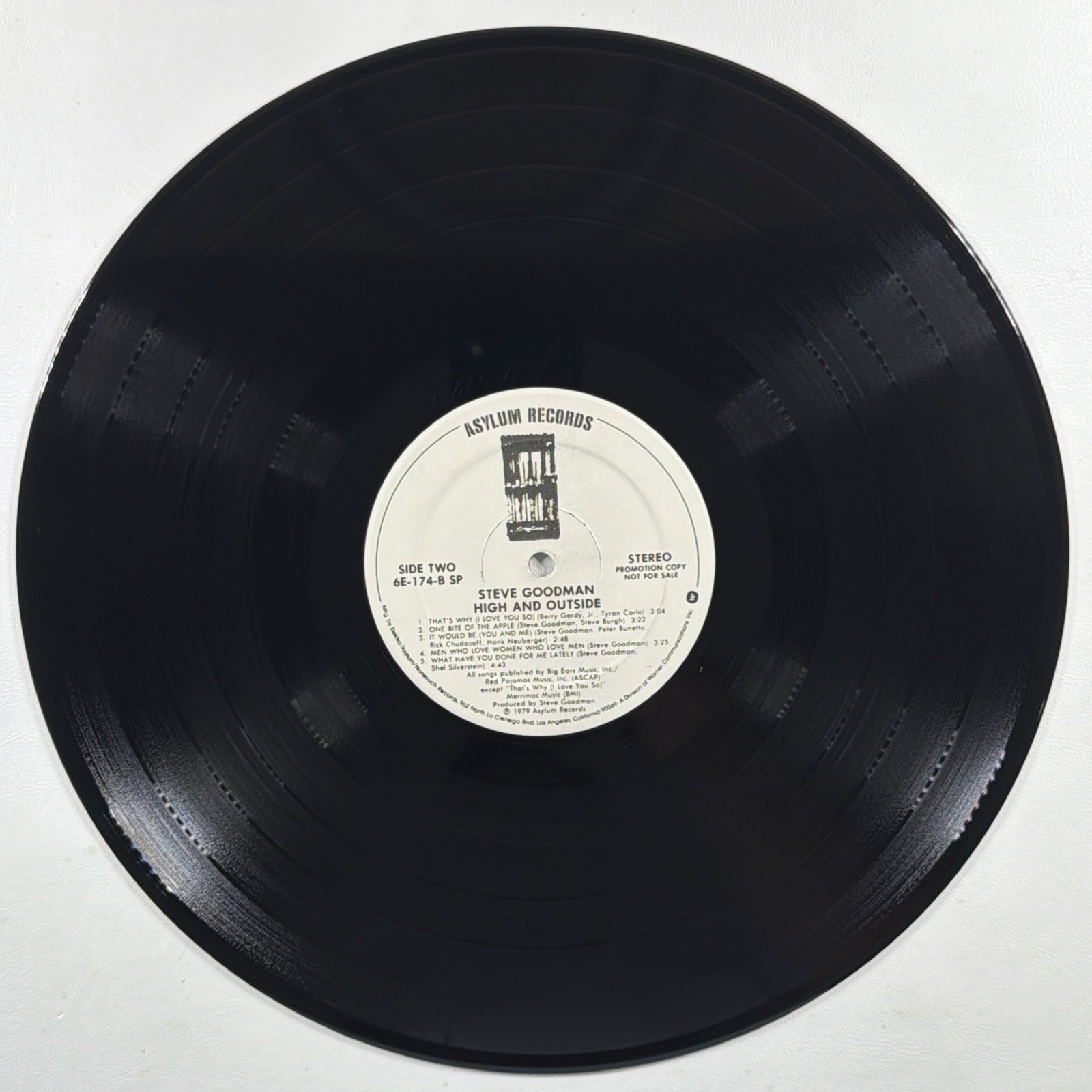 Steve Goodman - High and Outside LP Elektra 6E-174 EX White Label Promo 1979 - Image 6