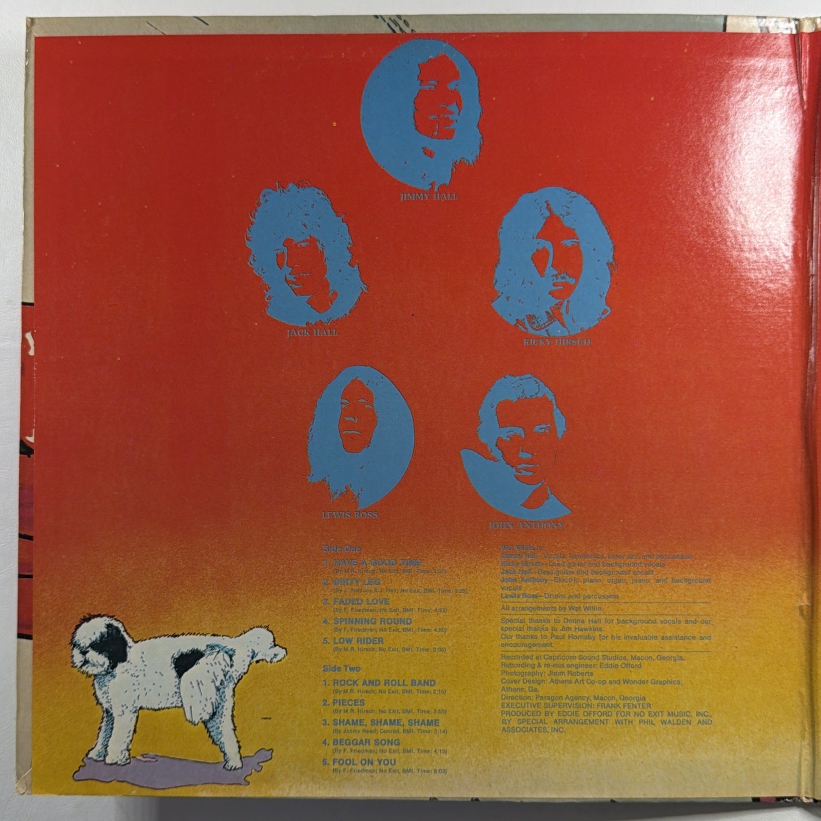 Wet Willie Self-Titled LP Capricorn CP 0138 EX 1974 Gatefold Southern Blues Rock - Image 3