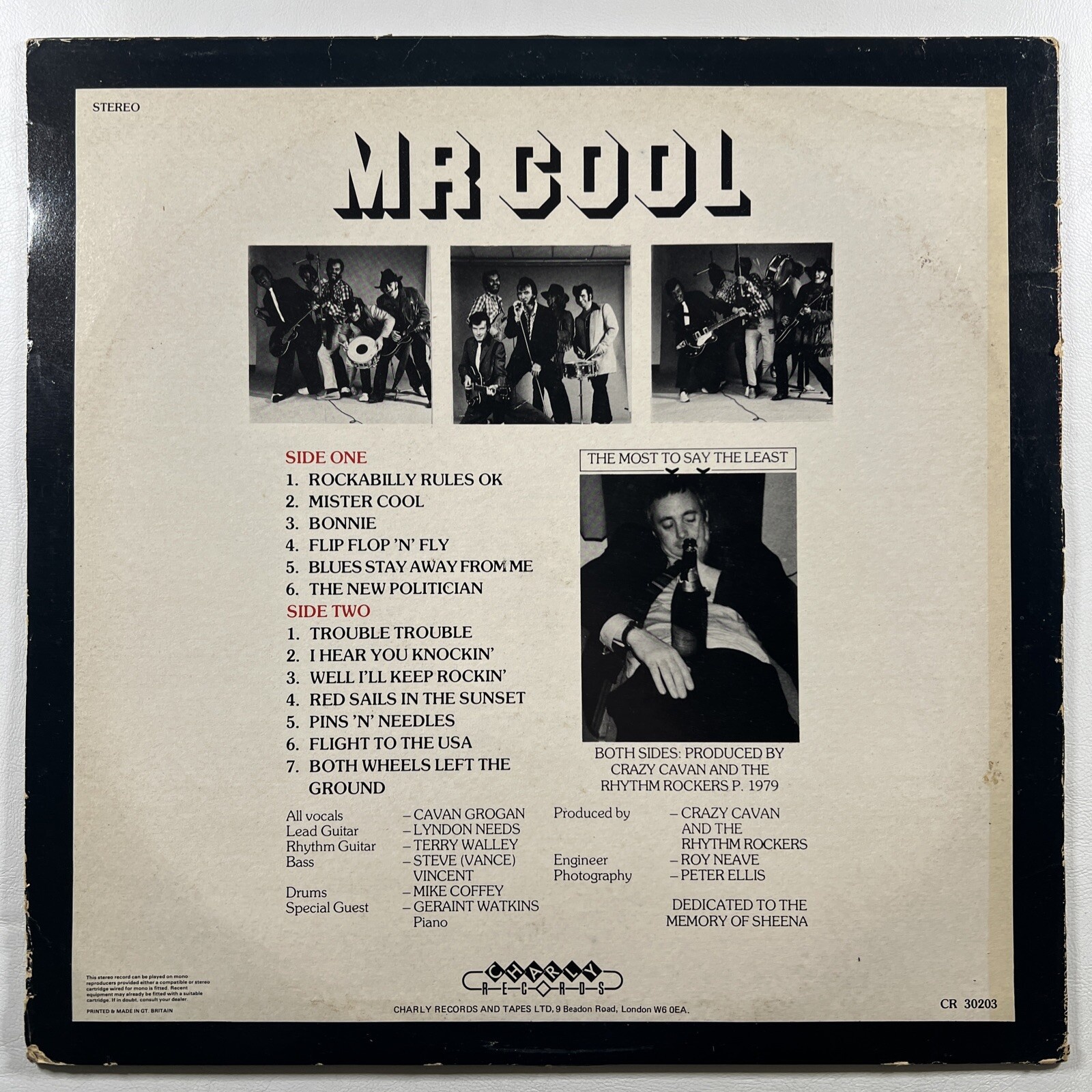 Crazy Cavan And The Rhythm Rockers - Mr Cool LP Charly Records CR30203 EX 1979 - Image 2