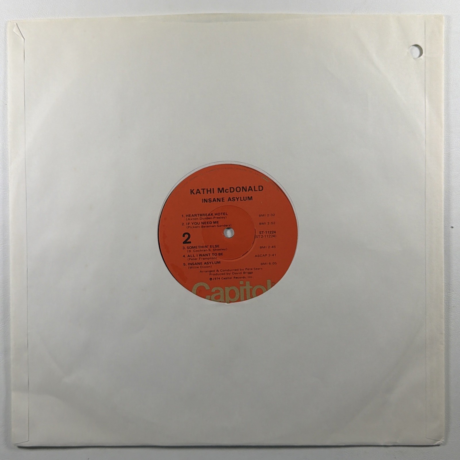 Kathi McDonald - Insane Asylum LP Capitol Records ST-11224 NM 1974 Nils Lofgren - Image 3
