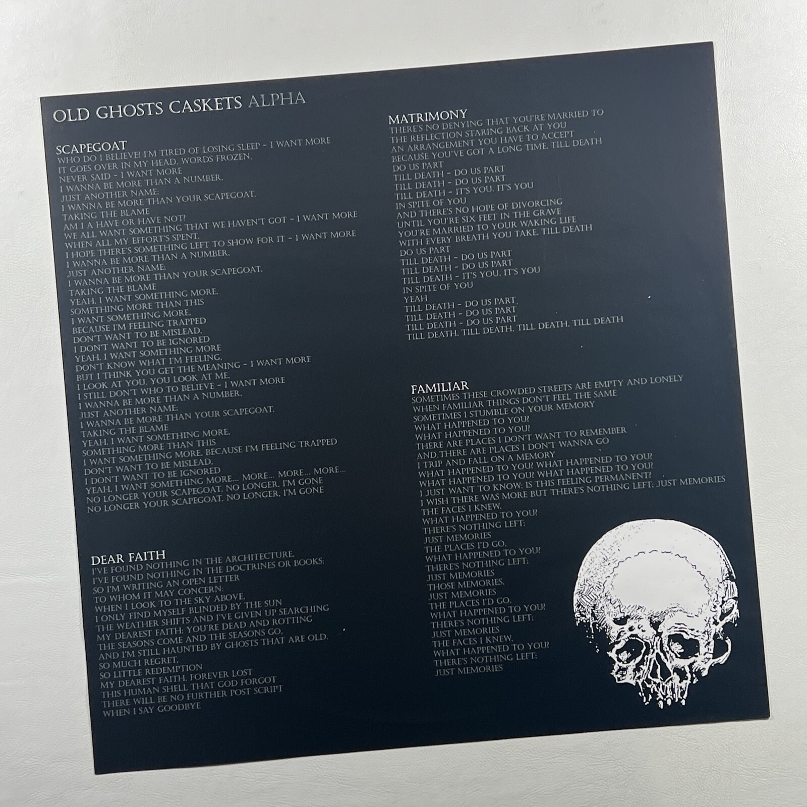 Old Ghosts -Caskets LP Assault Records ASR032 NM 180g Insert Lyric Sheet 2012 - Image 3