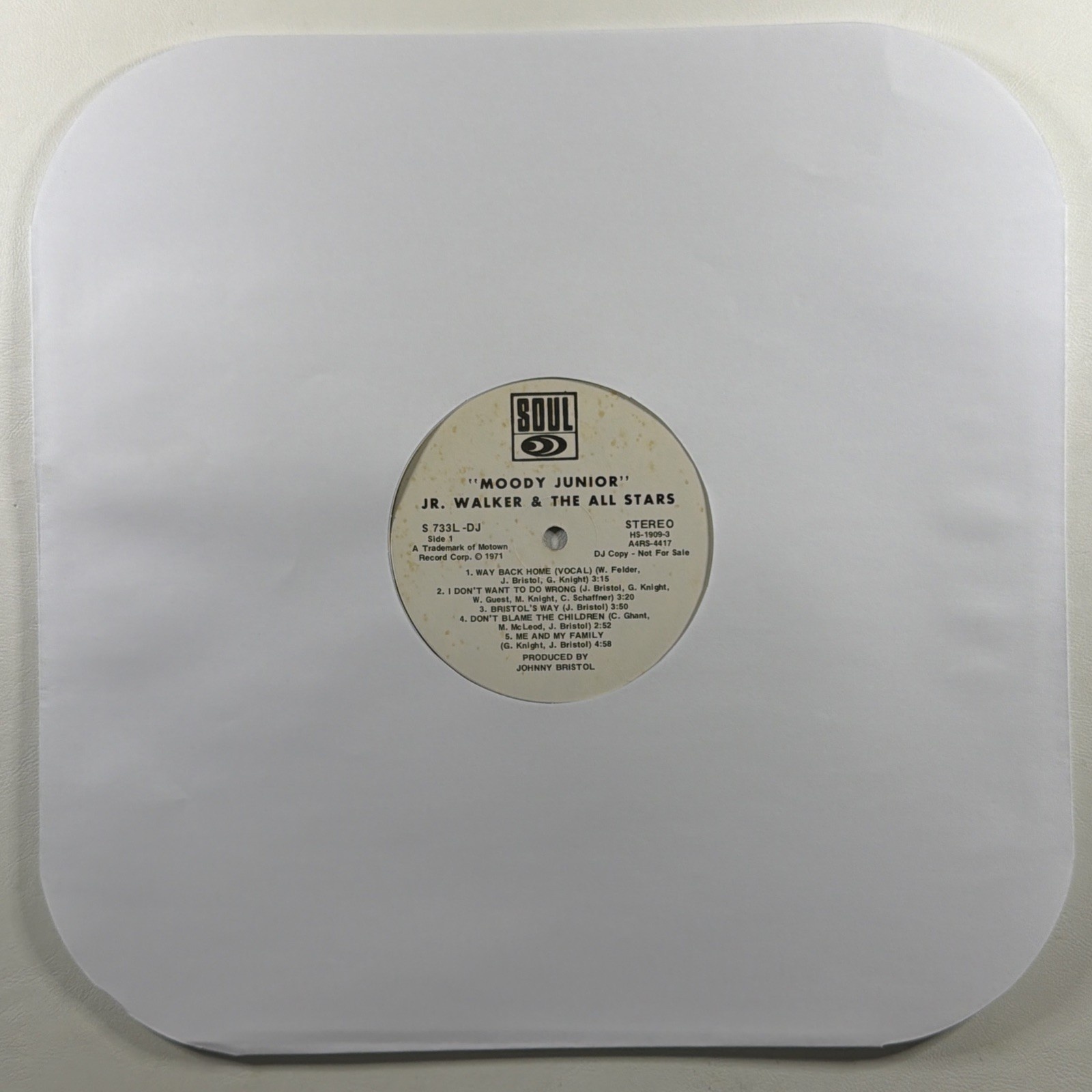 Junior Walker & The All Stars - Moody Jr. LP Soul S733L VG+ White Promo 1971 - Image 4