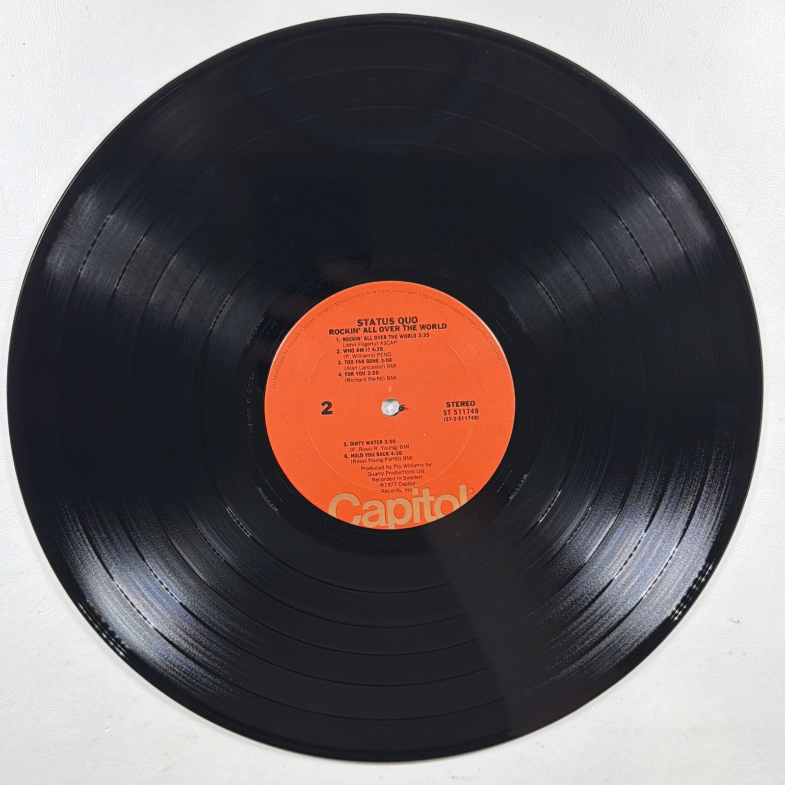 Status Quo - Rockin' All Over The World LP Capitol ST 511749 VG+ 1977 Live - Image 4