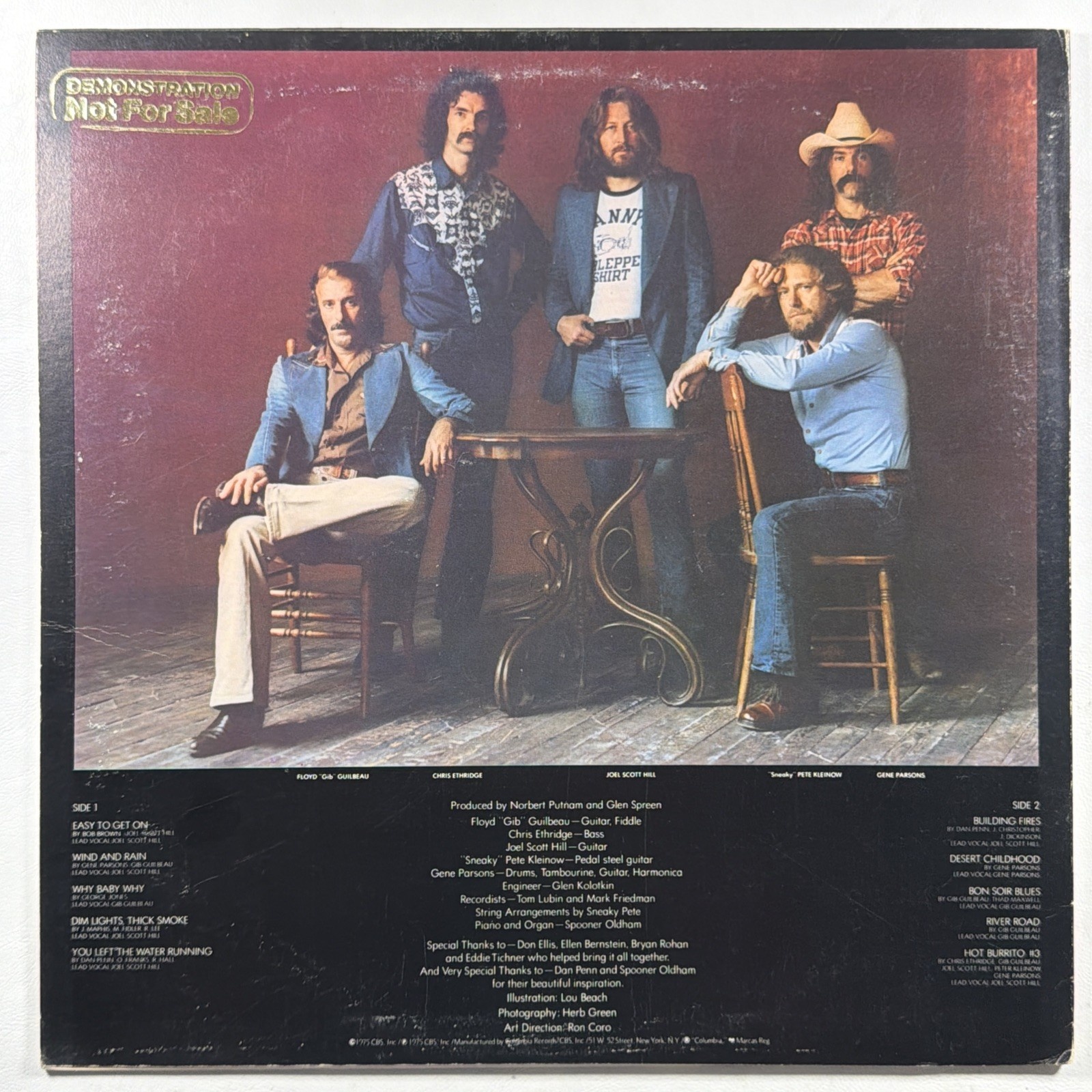 Flying Burrito Bros - Flying Again LP Columbia PC 33817 NM 1975 Promo - Image 2