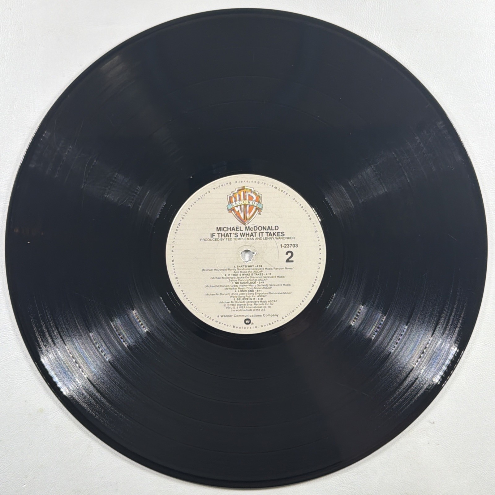 Michael McDonald - If That's What It Takes LP Warner Bros. 1-23703 VG+ 1982 - Image 4