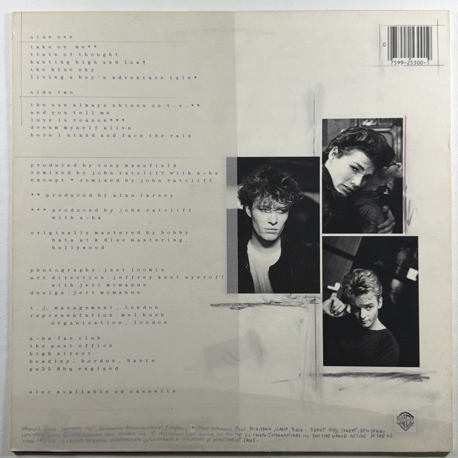 A-Ha - Hunting High and Low LP Warner Bros 9 25300-1 NM 1985 Take On Me - Image 2