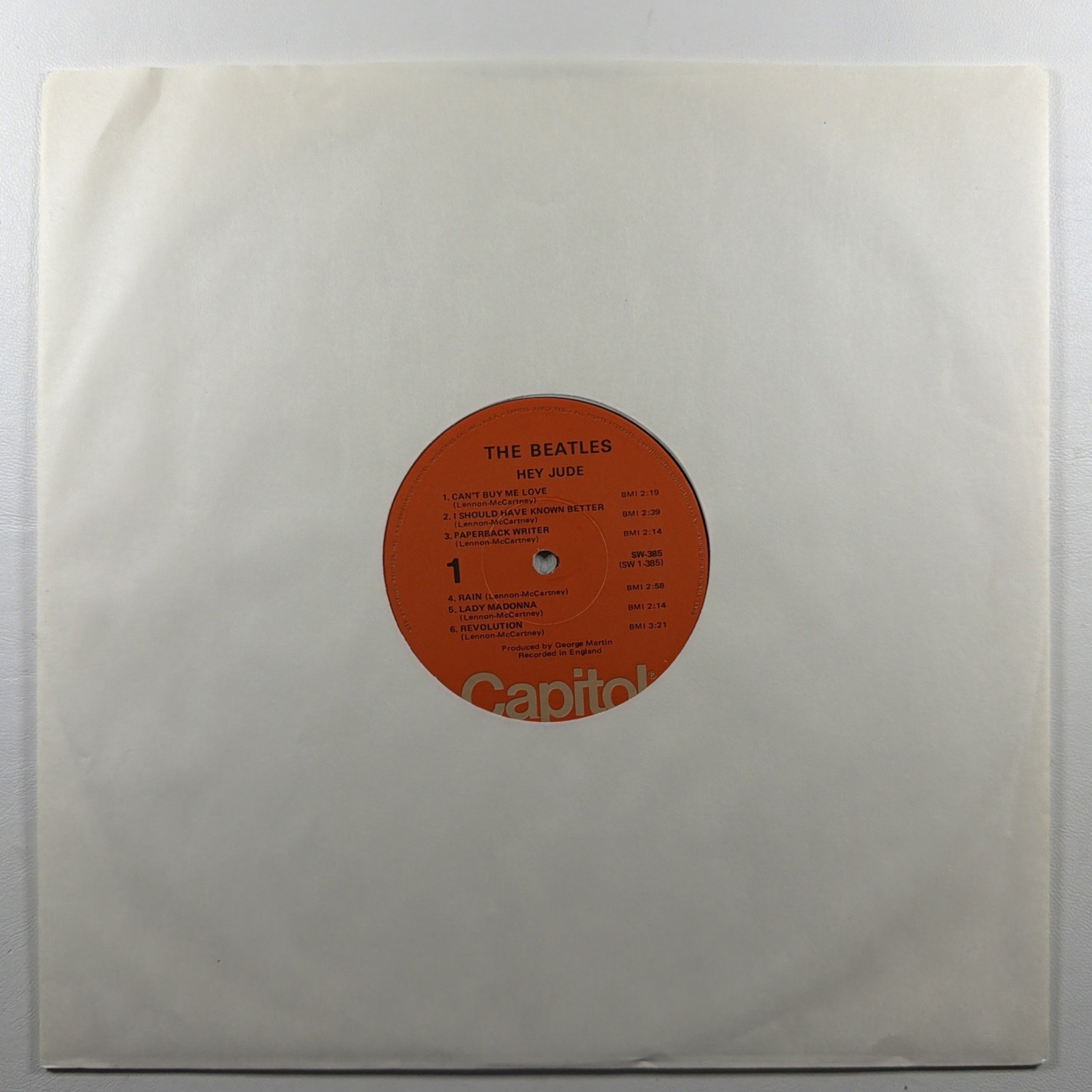 The Beatles - Hey Jude LP Capitol SW-385 EX 1976 Revolution Paperback Writer - Image 3