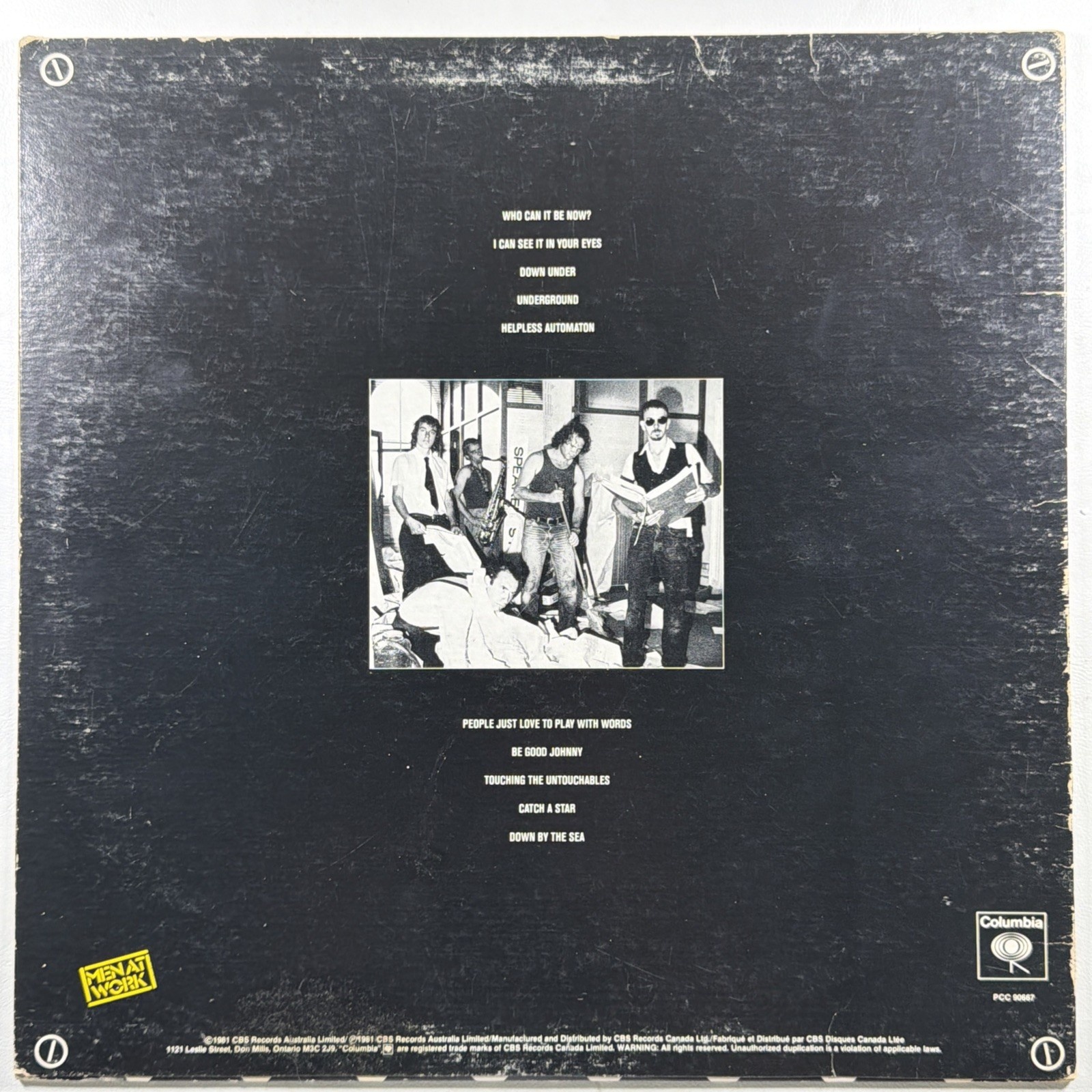Men At Work Business as Usual LP PCC 90667 Columbia VG+ 1981 Canada White Cover - Image 2