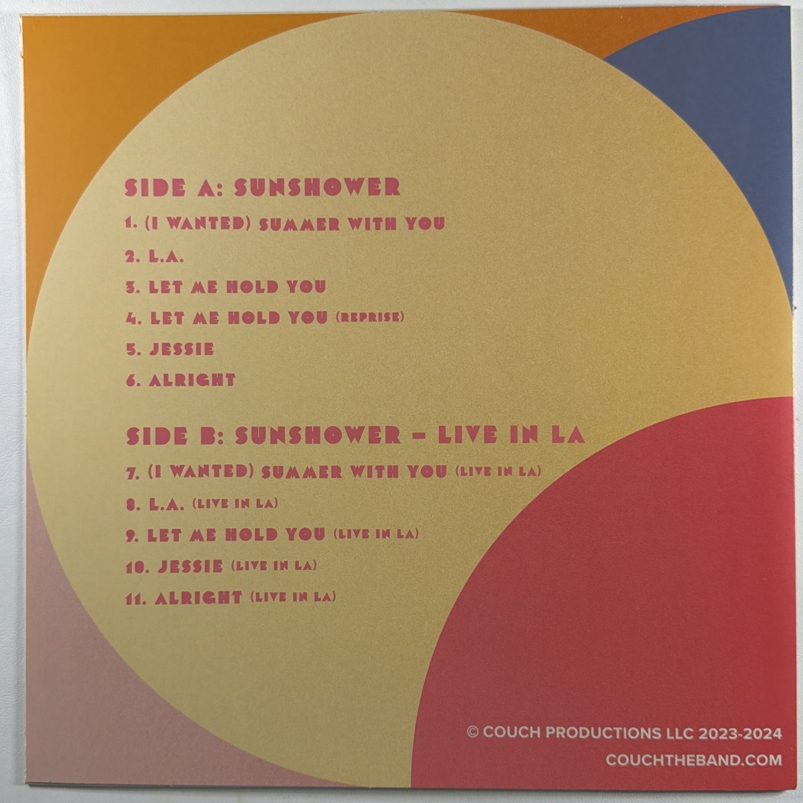 Couch - Sunshower EP Couch Productions NM 2024 Ltd Ed Rock Funk Soul - Image 2